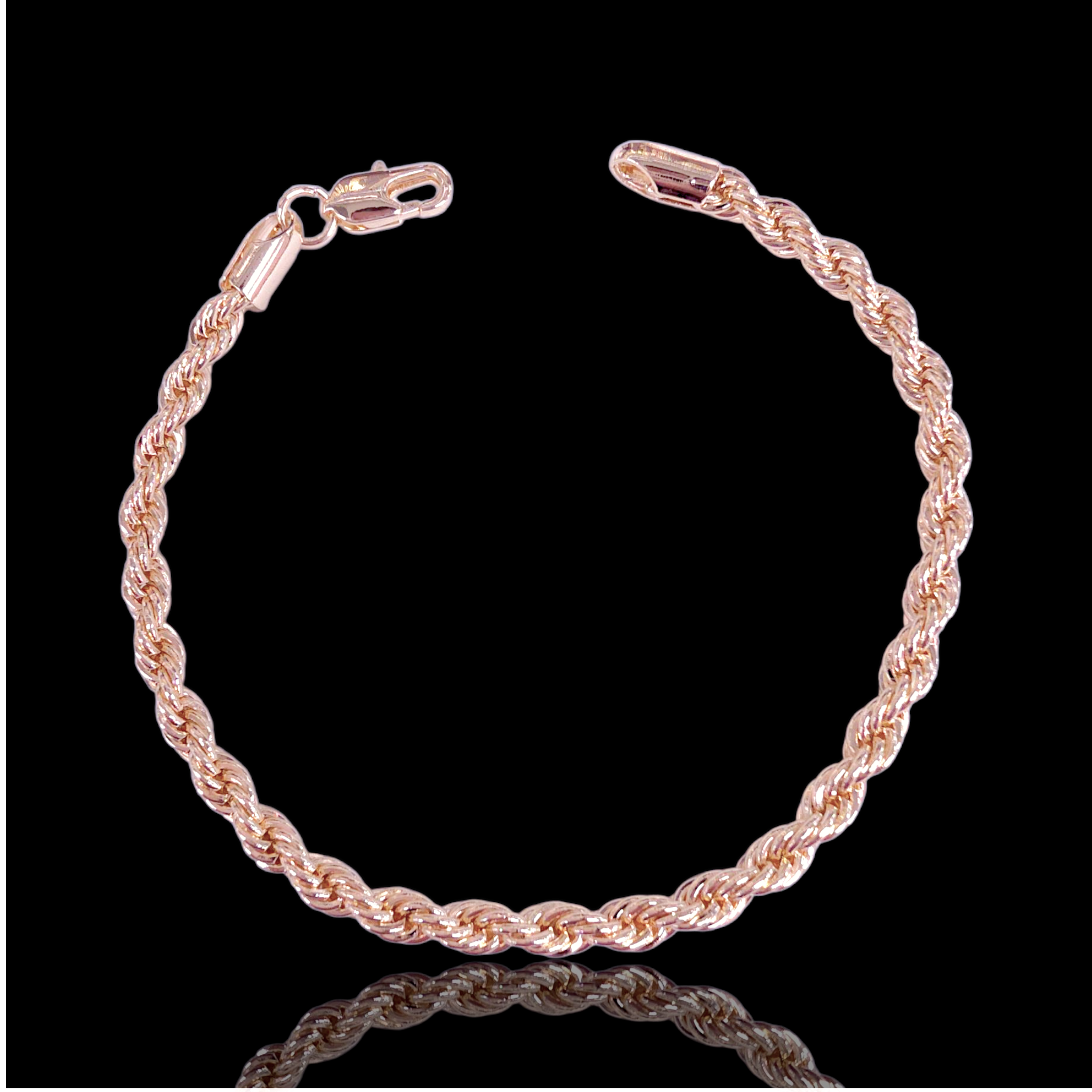Oro Laminado Gold Filled Classic Italian Rope Chain Bracelet
