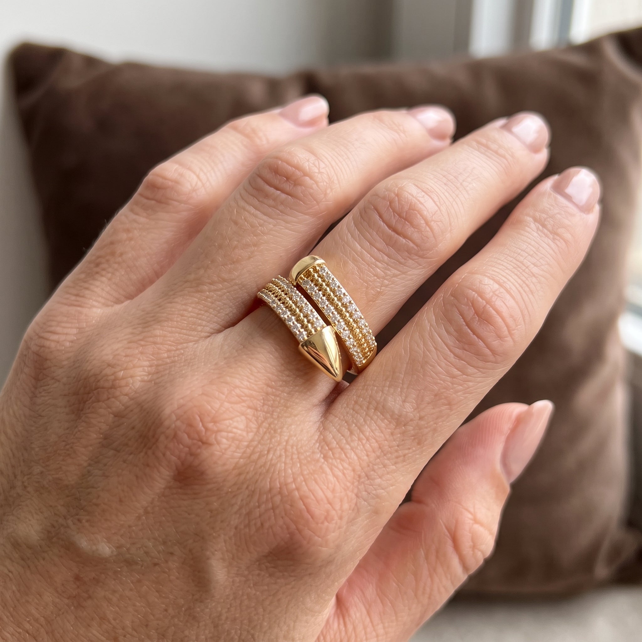Oro Laminado Gold Filled Cupid's Arrow Ring