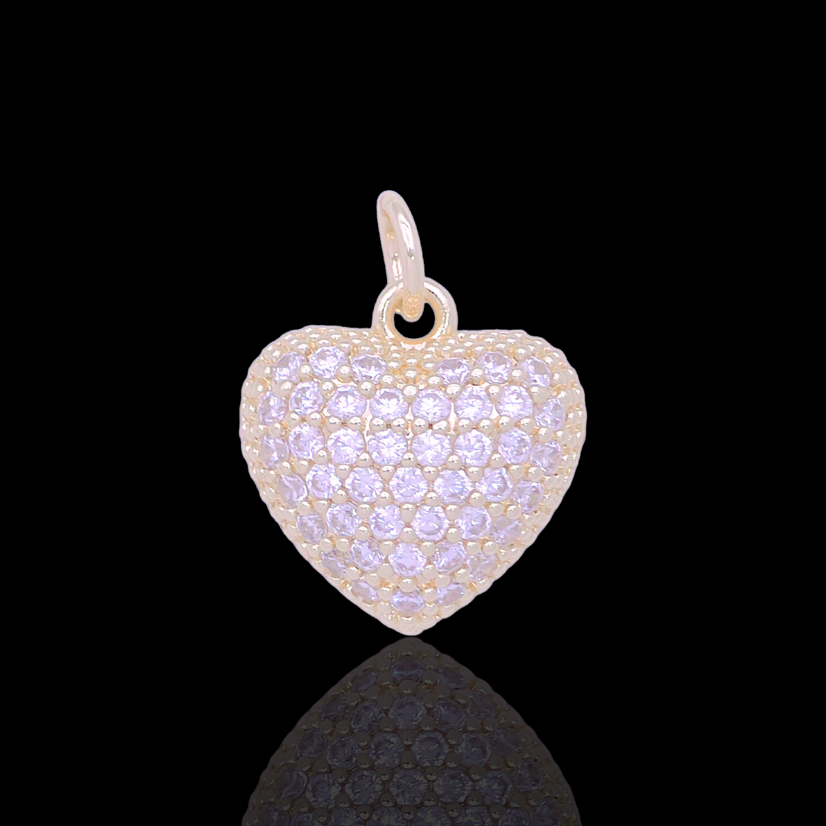 Oro Laminado Gold Filled DIY Dazzling Heart Charm Pendant