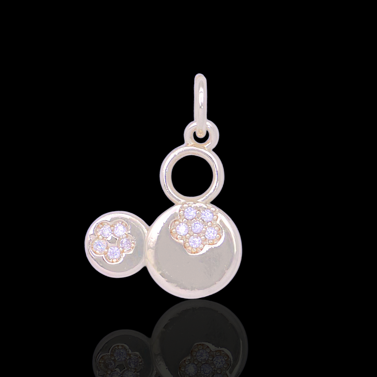 Oro Laminado Gold Filled DIY Floral Bubble Bear Charm Pendant