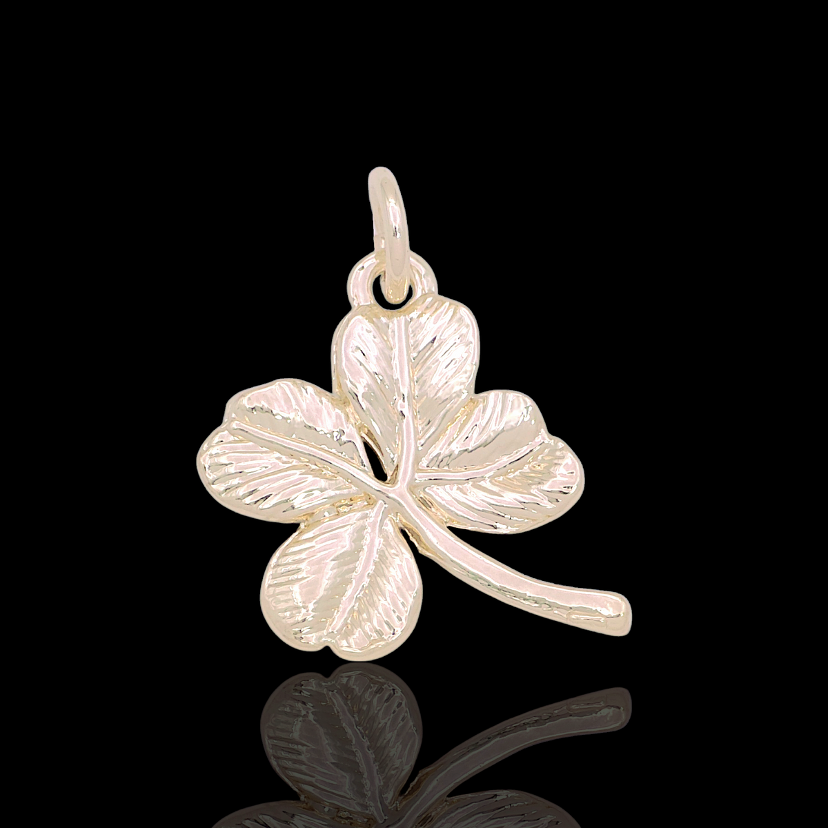 Oro Laminado Gold Filled DIY Florentine Clover Charm Pendant