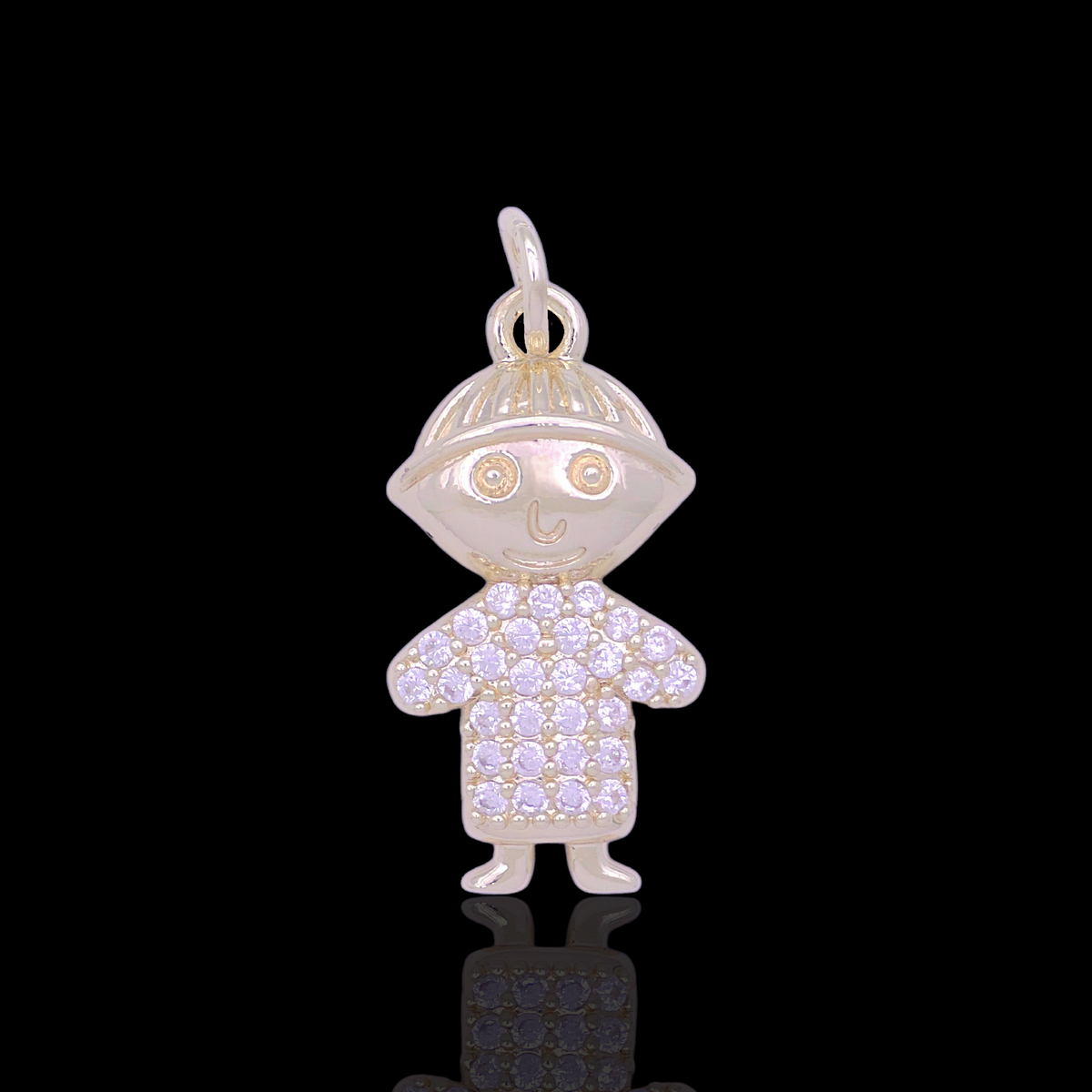 Oro Laminado Gold Filled DIY Happy Child Charm Pendant