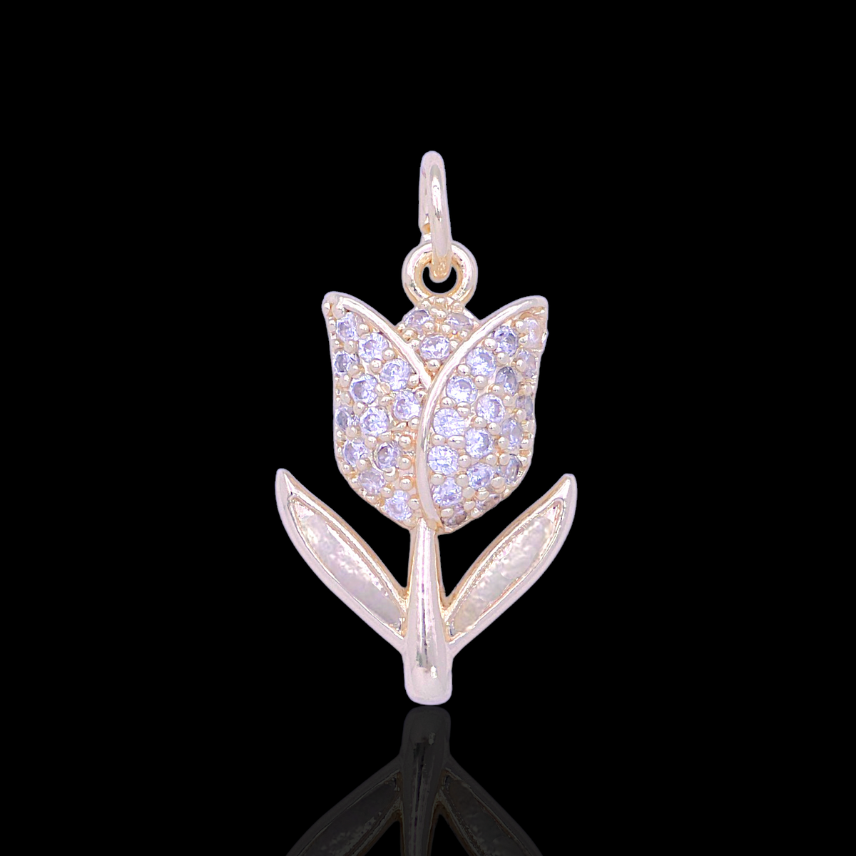 Oro Laminado Gold Filled DIY Lovely Tulip Charm Pendant