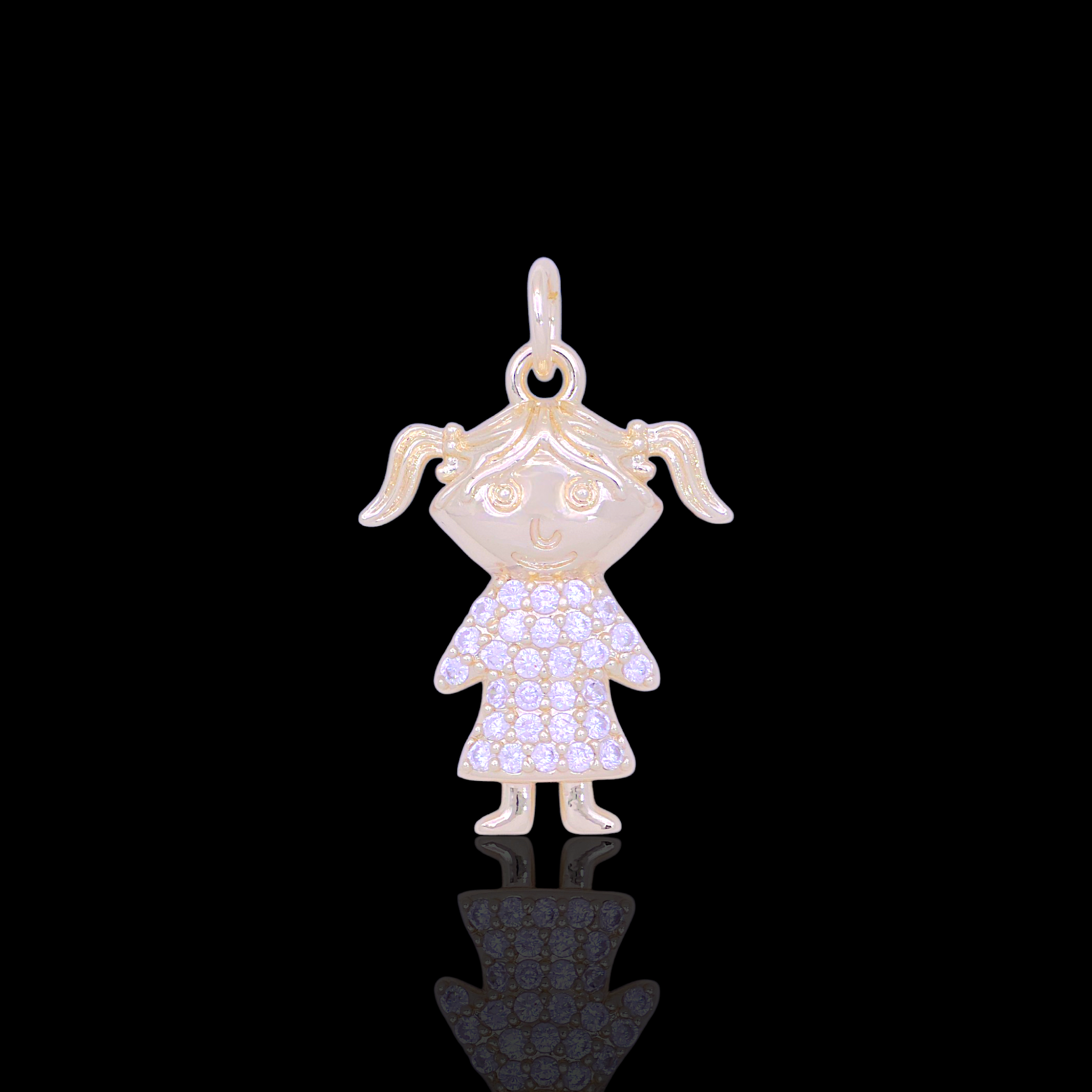 Oro Laminado Gold Filled DIY Ragazza Girl Charm Pendant