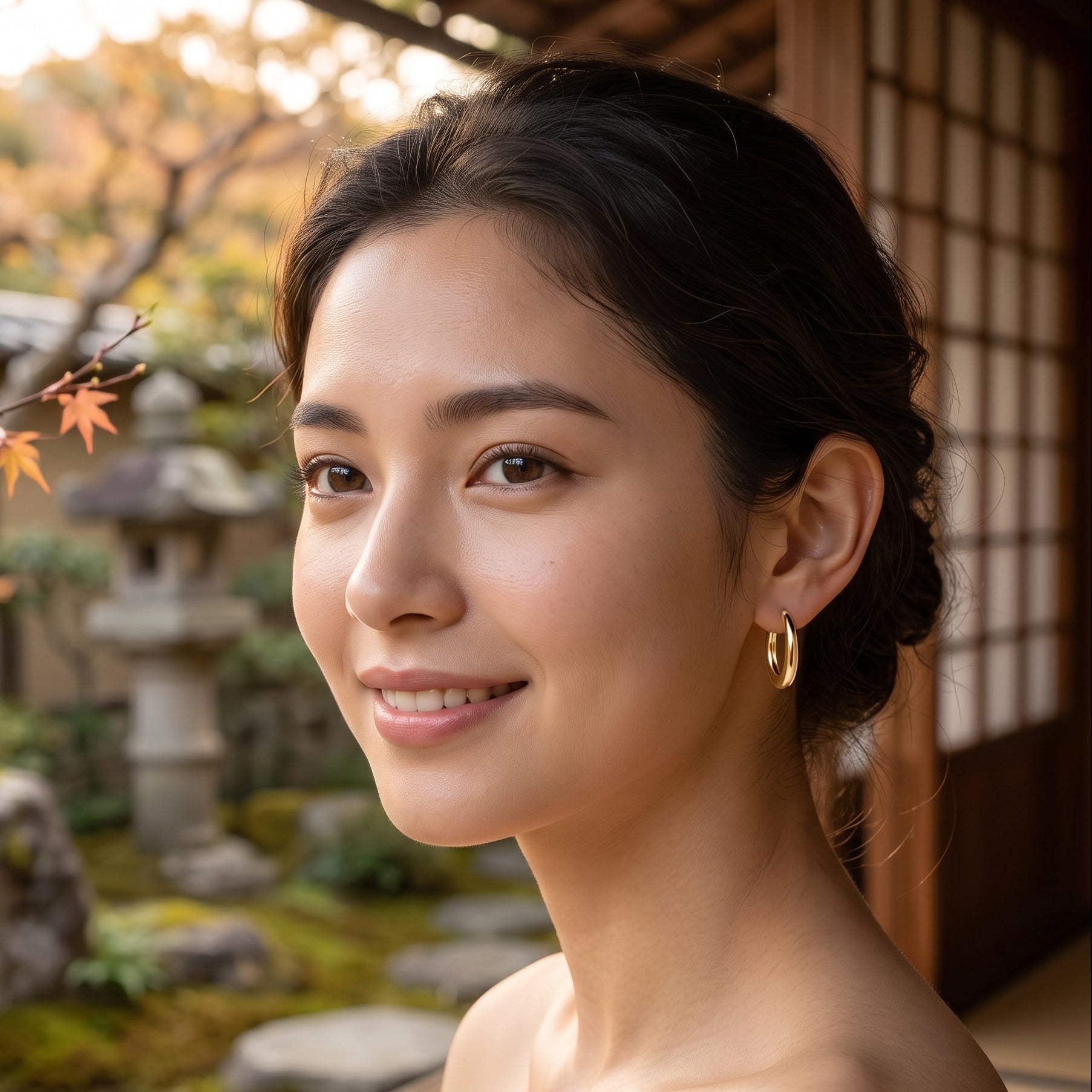 Oro Laminado Gold Filled Elegant Rosalina Hoop Earrings