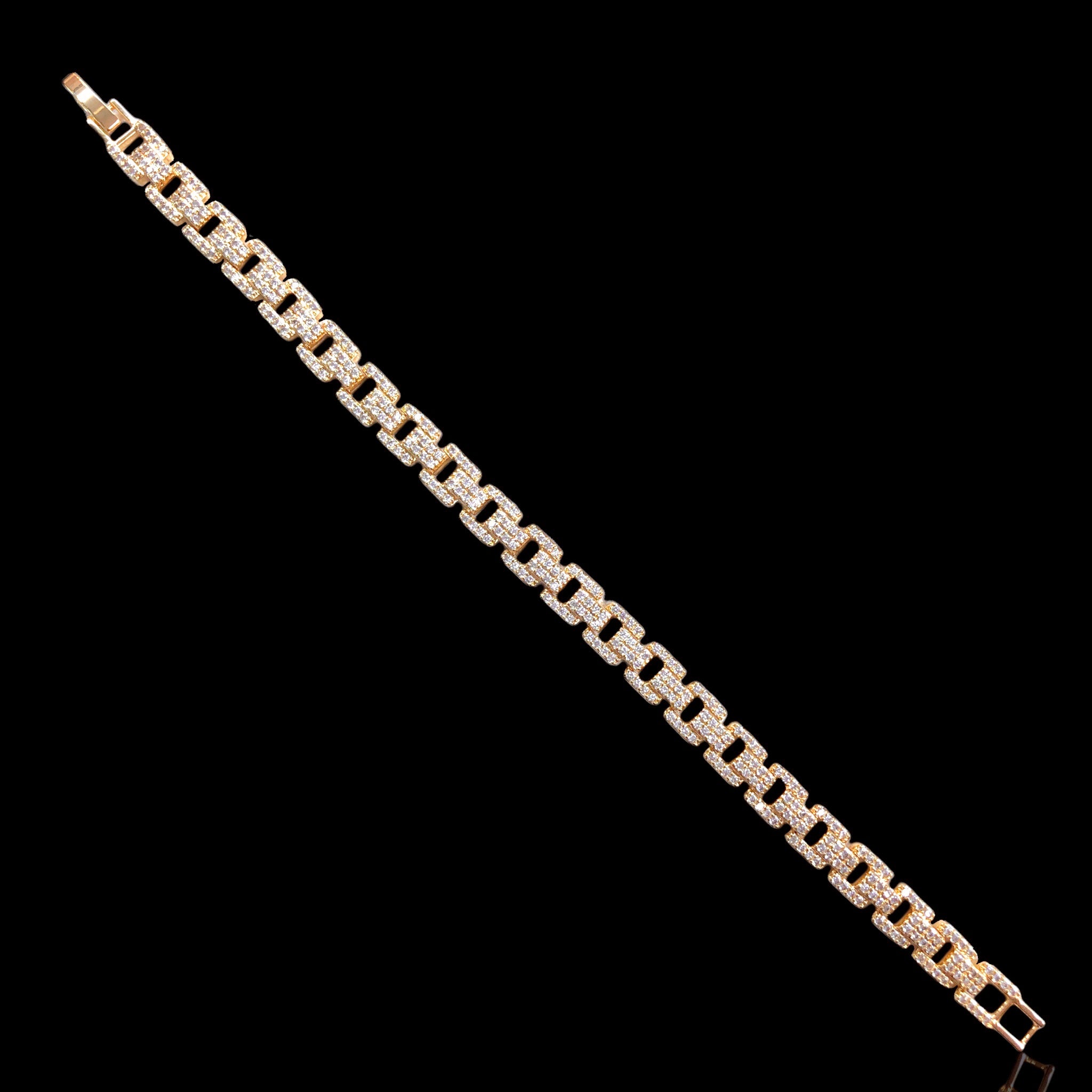Oro Laminado Gold Filled Firenze Dazzle Zirconia Bracelet