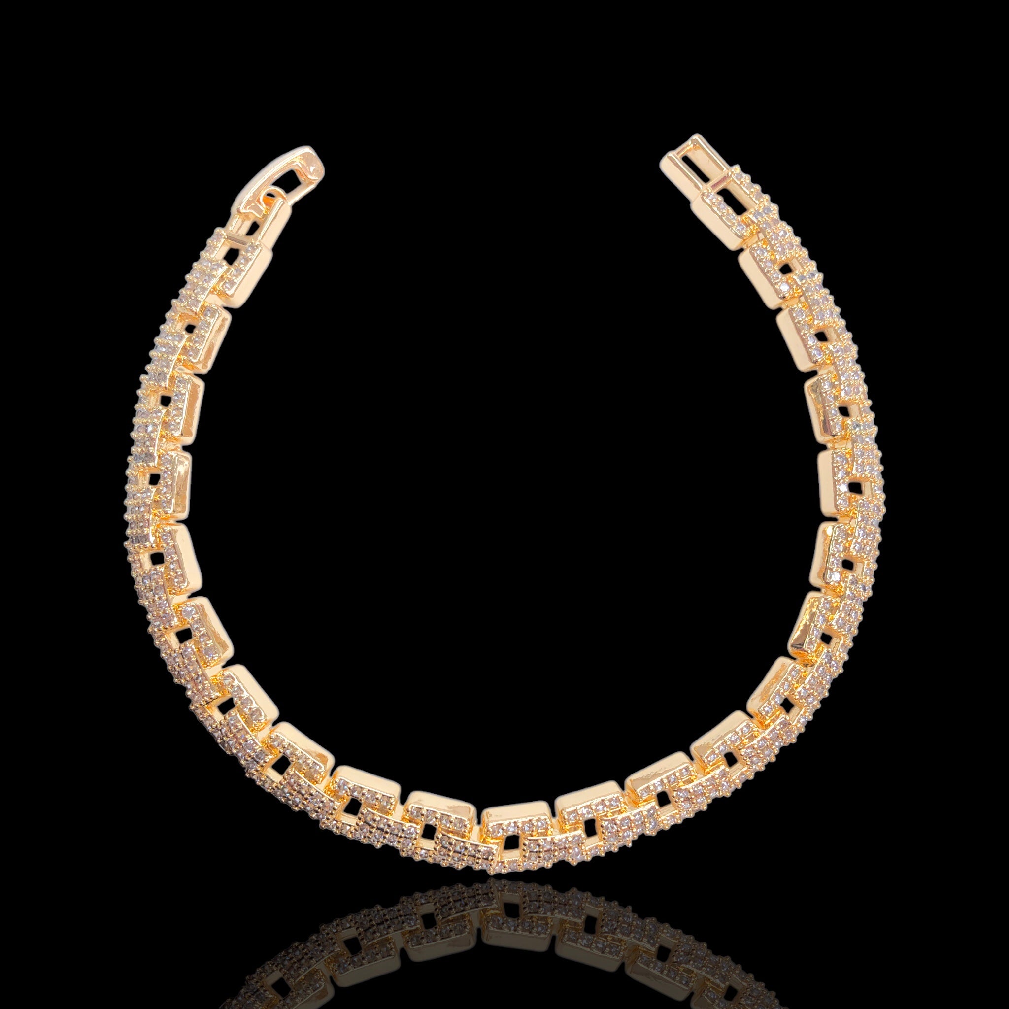 Oro Laminado Gold Filled Firenze Dazzle Zirconia Bracelet