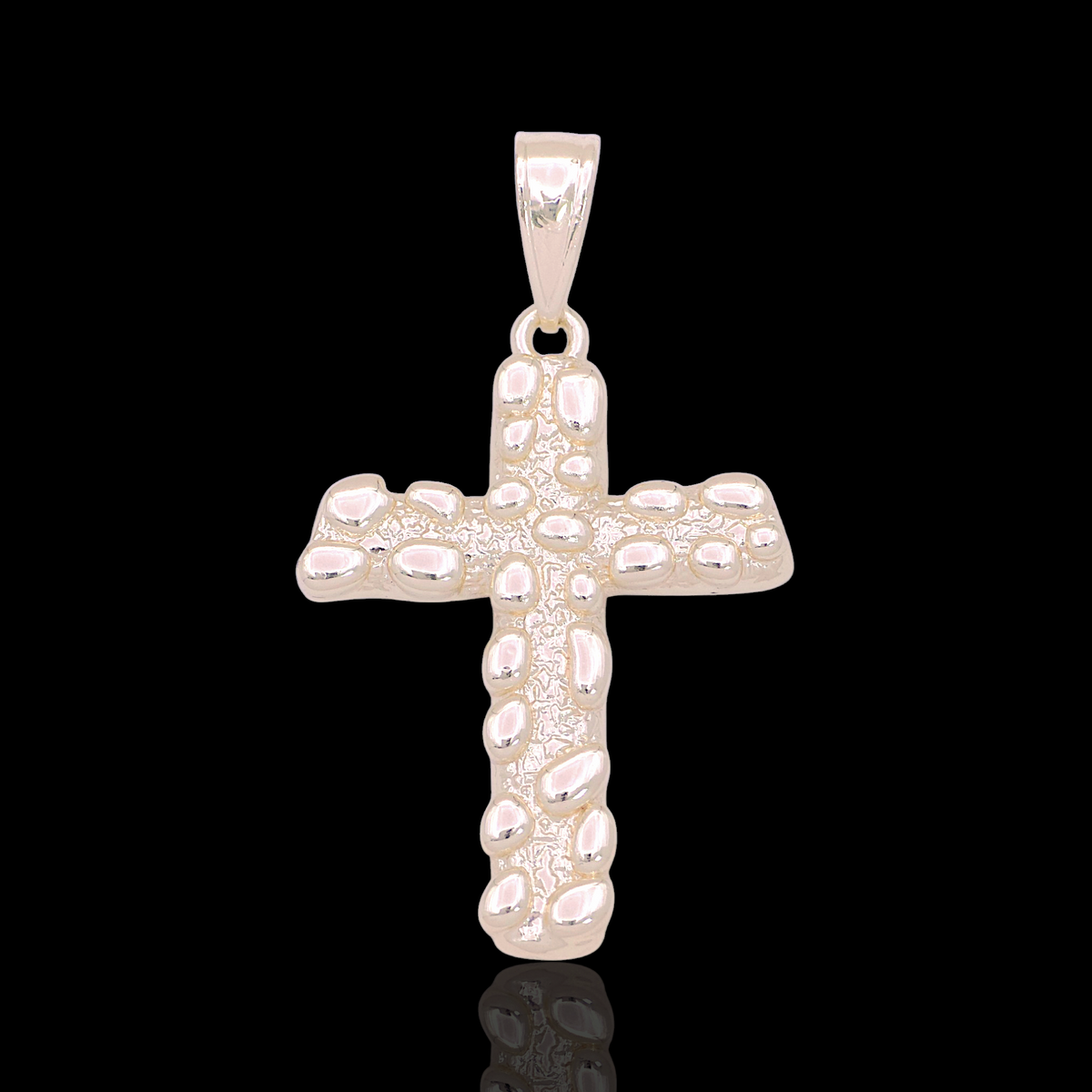 Oro Laminado Gold Filled Firenze Nugget Cross Pendant