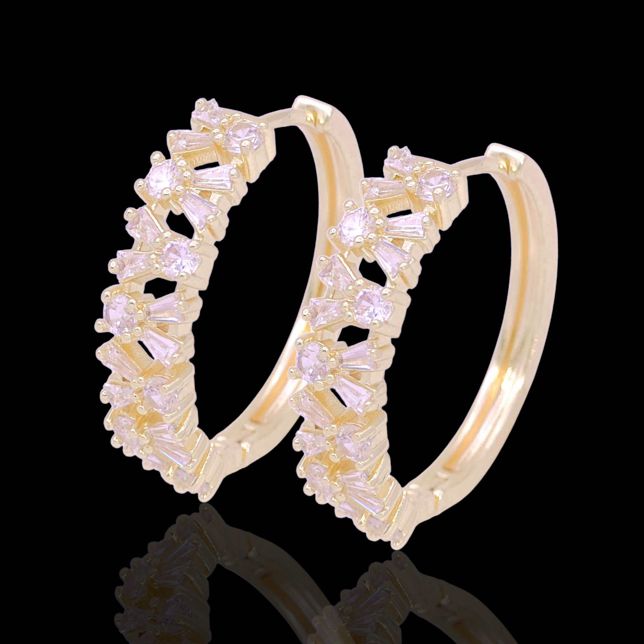 Oro Laminado Gold Filled Florentine Luxe Hoop Earrings