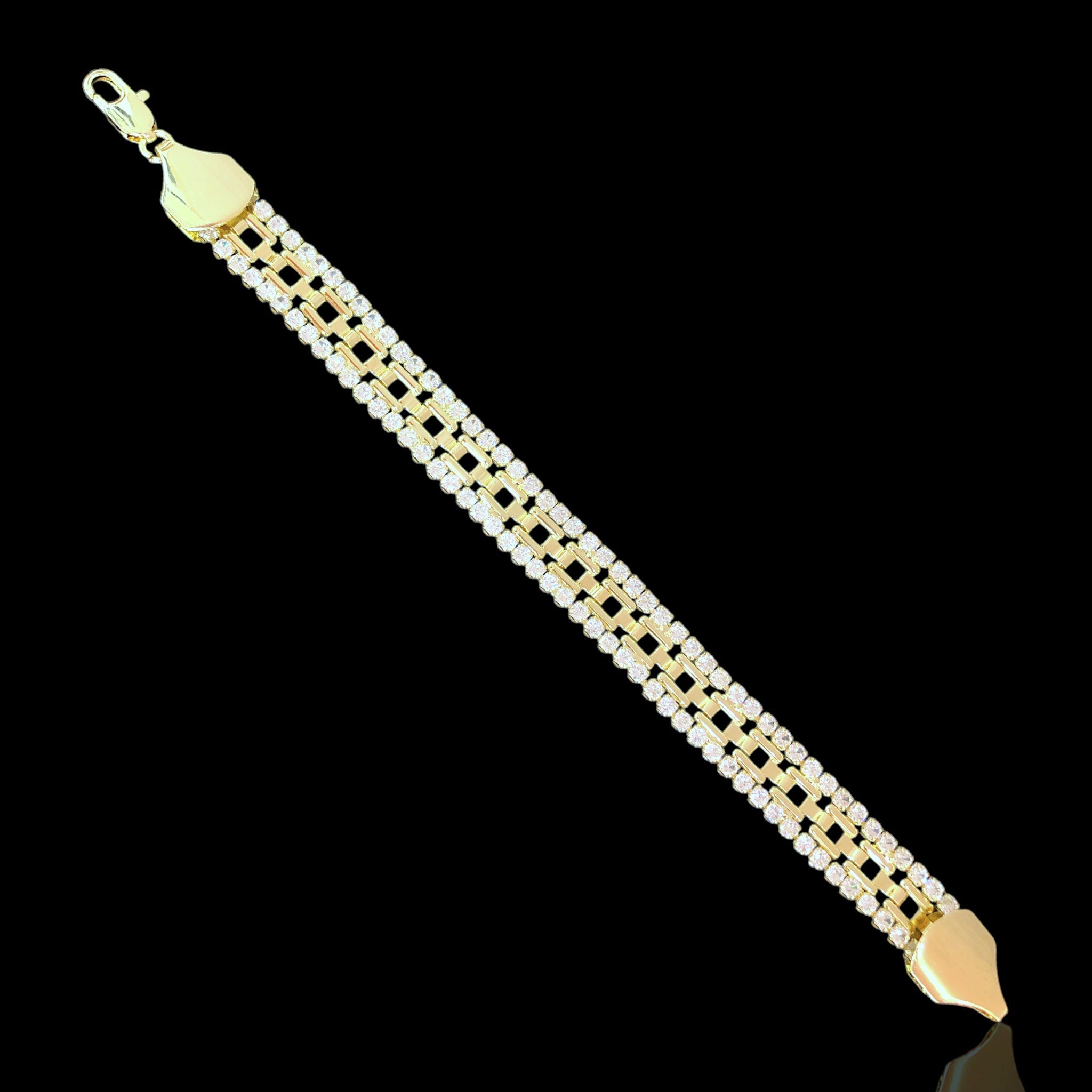 Oro Laminado Gold Filled Franc Marseille Block Chain Bracelet