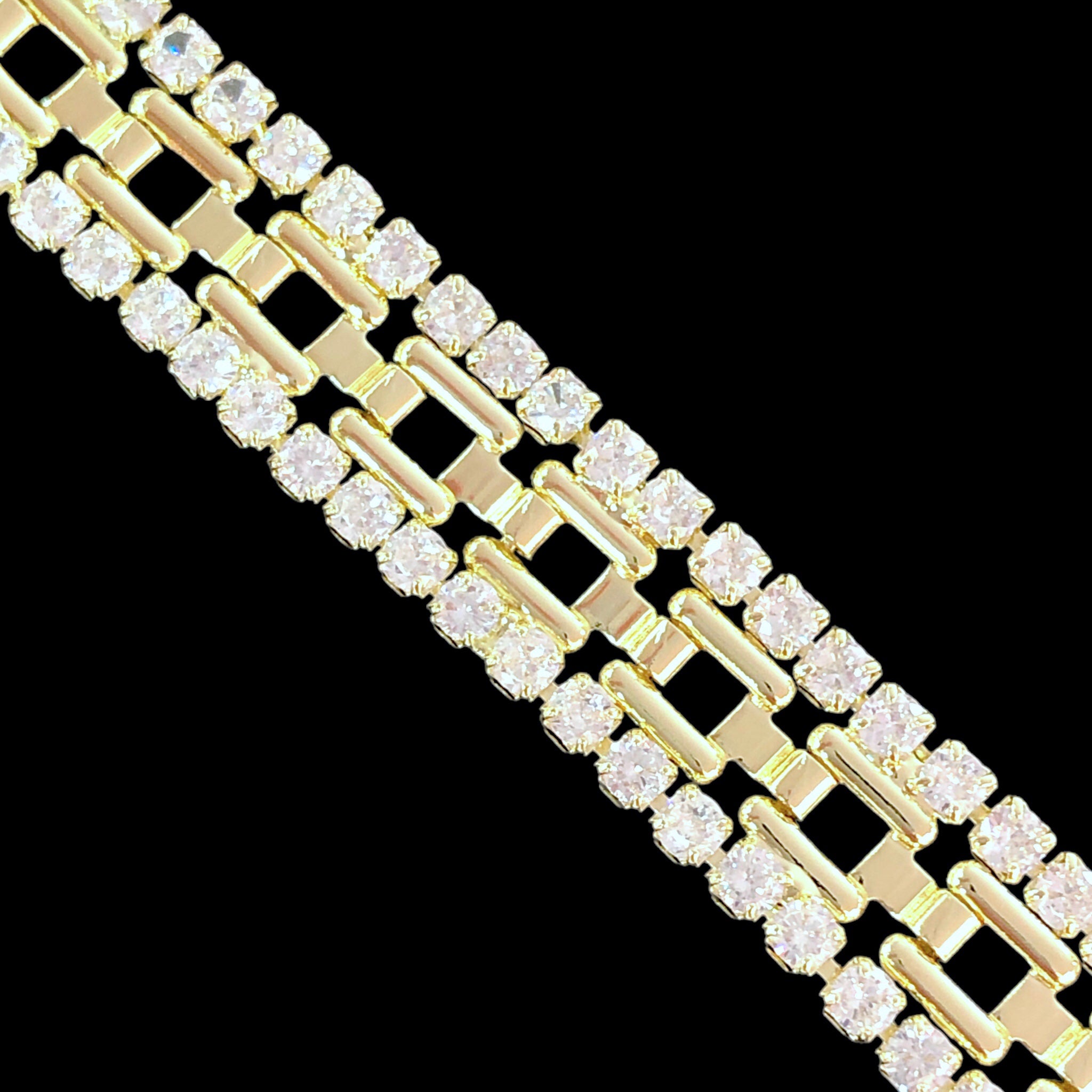 Oro Laminado Gold Filled Franc Marseille Block Chain Bracelet