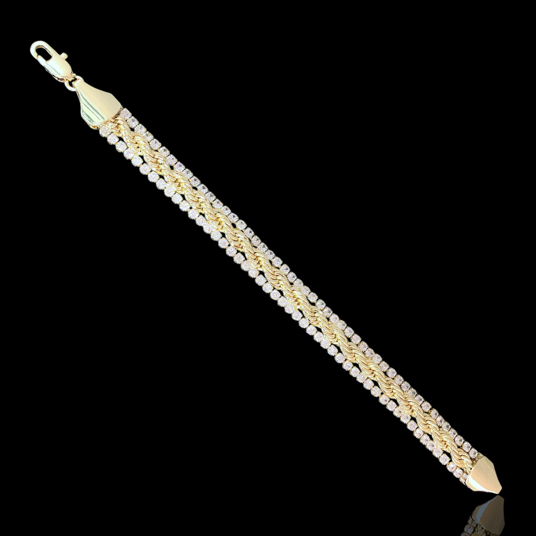 Oro Laminado Gold Filled Franc Marseille Rope Bracelet