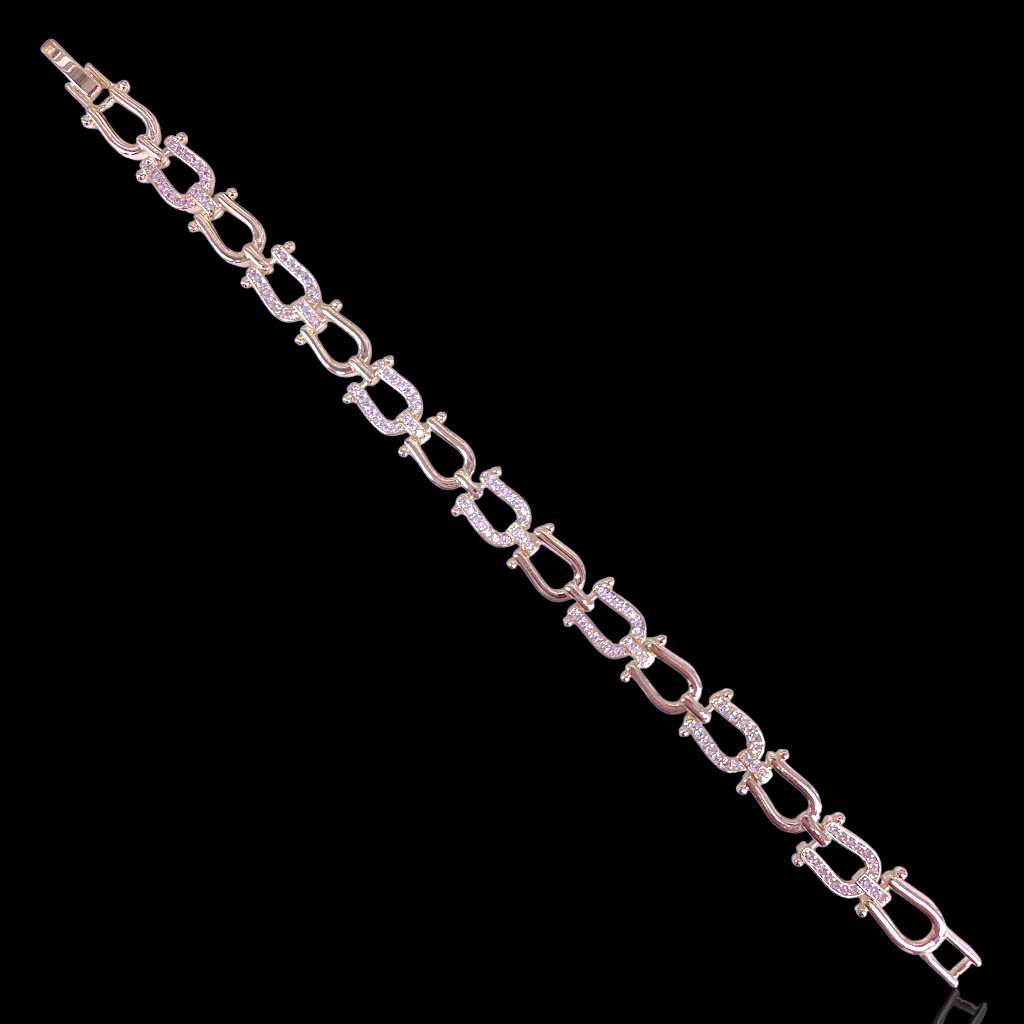 Oro Laminado Gold Filled French Horseshoe Chain Bracelet