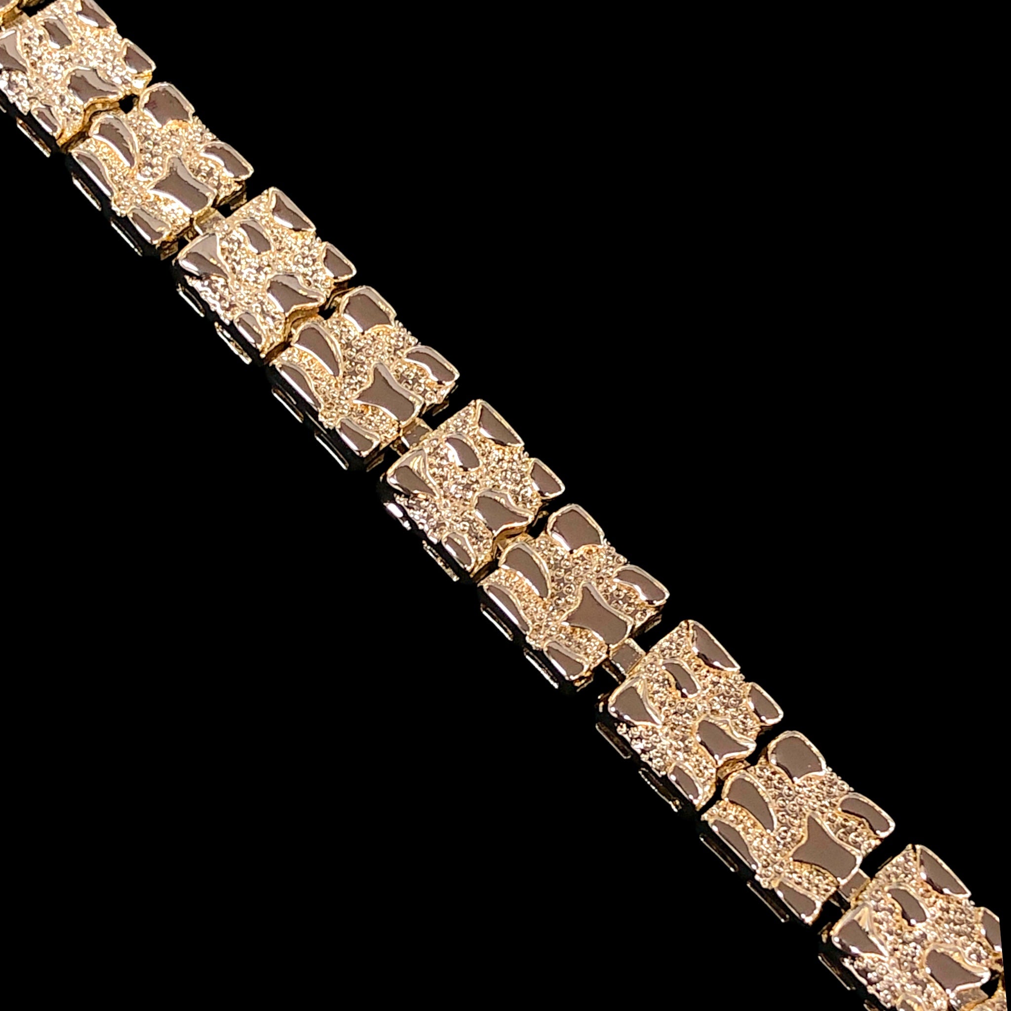 Oro Laminado Gold Filled French Style Nugget Bracelet (7.5mm)