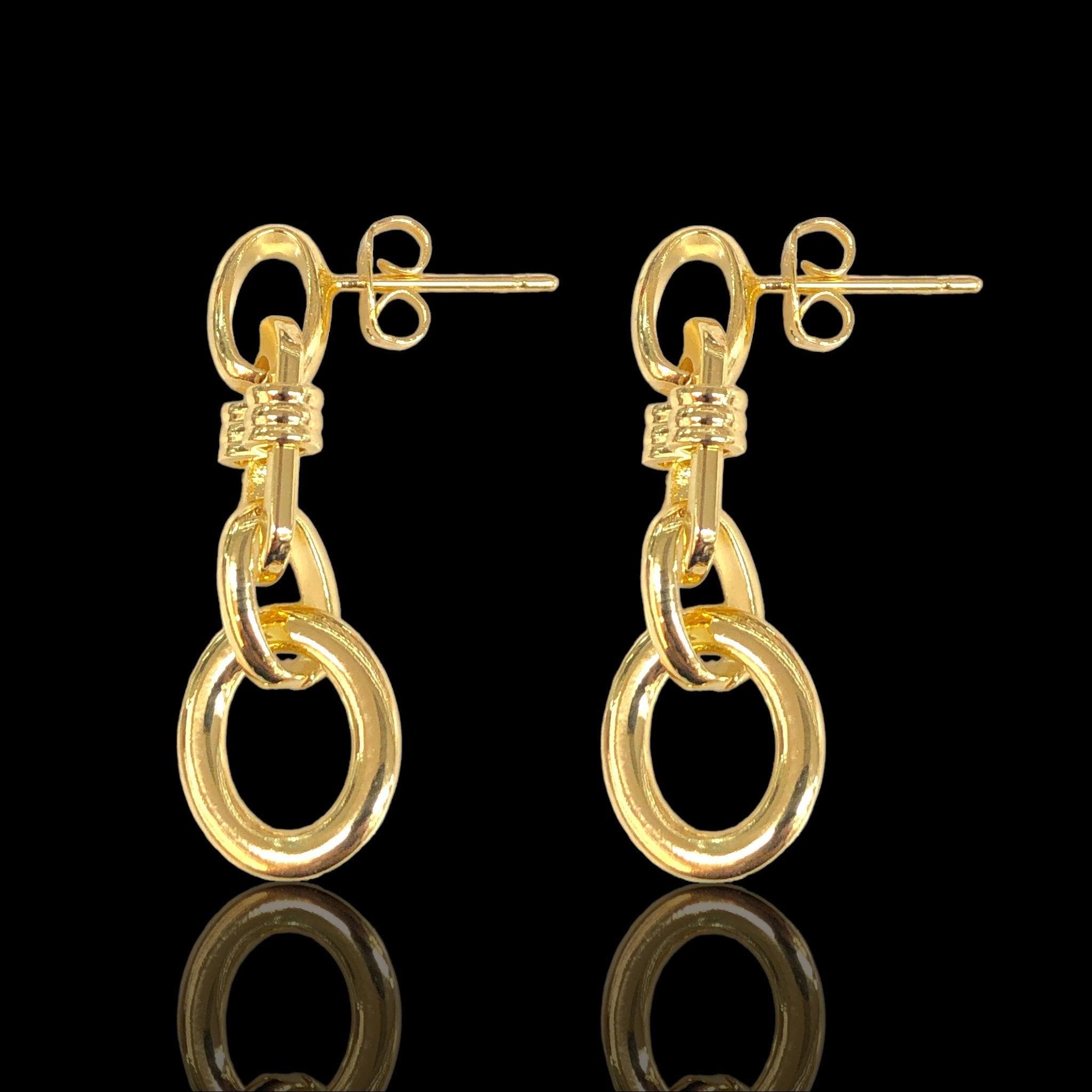 Oro Laminado Gold Filled French Versailles Dangle Earrings