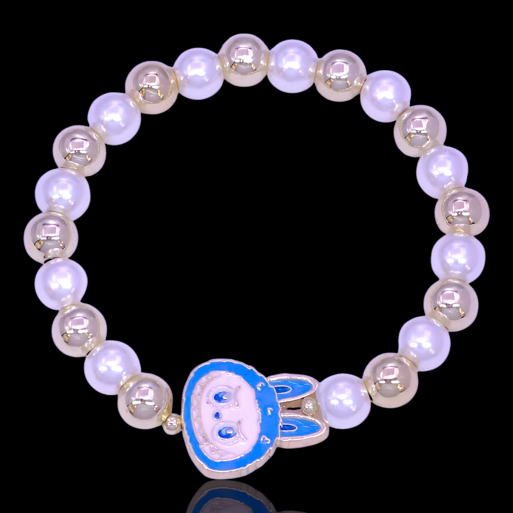 Oro Laminado Gold Filled Fufu Monster Icon Love Bracelet