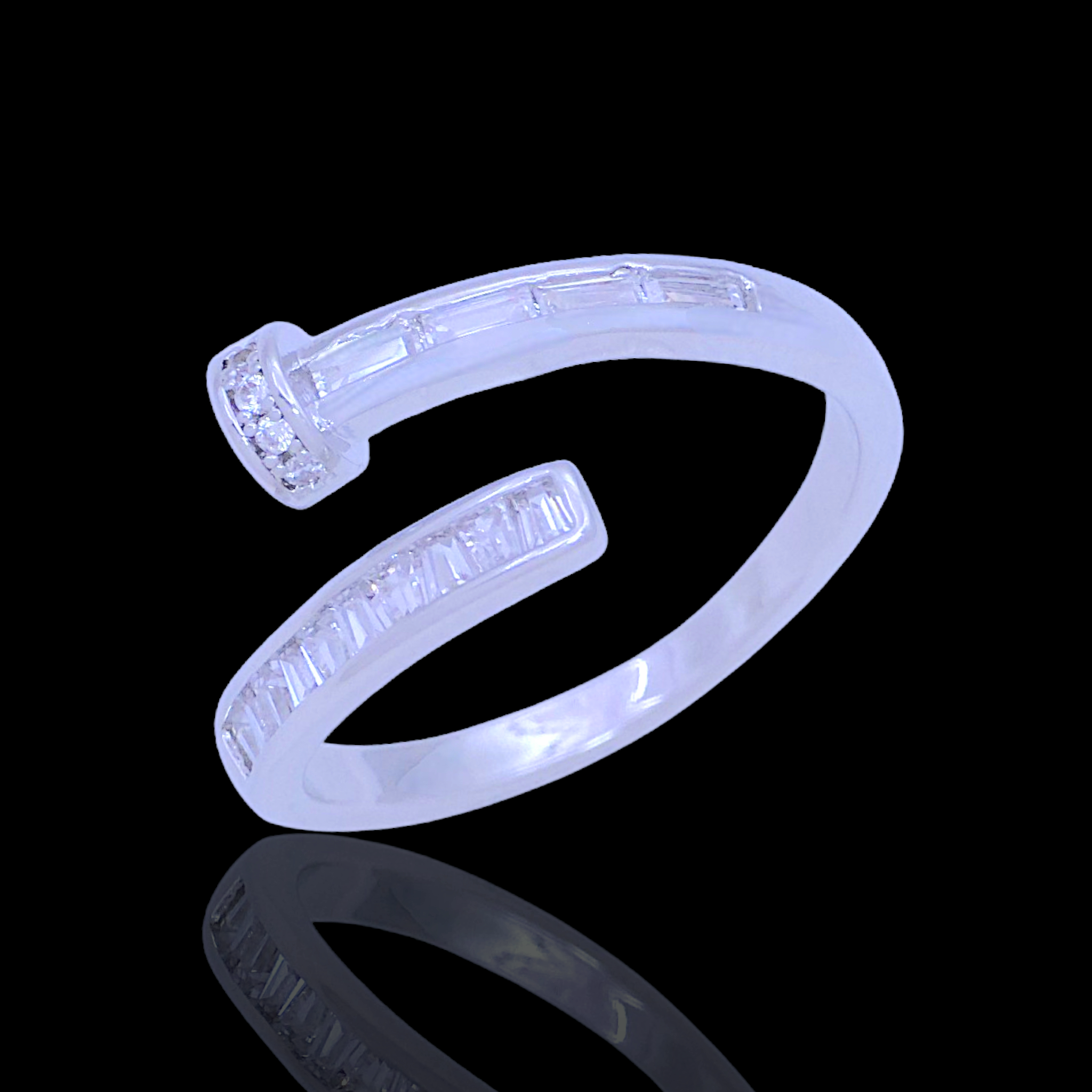 Oro Laminado Gold Filled Geneva Artisana Adjustable CZ Ring