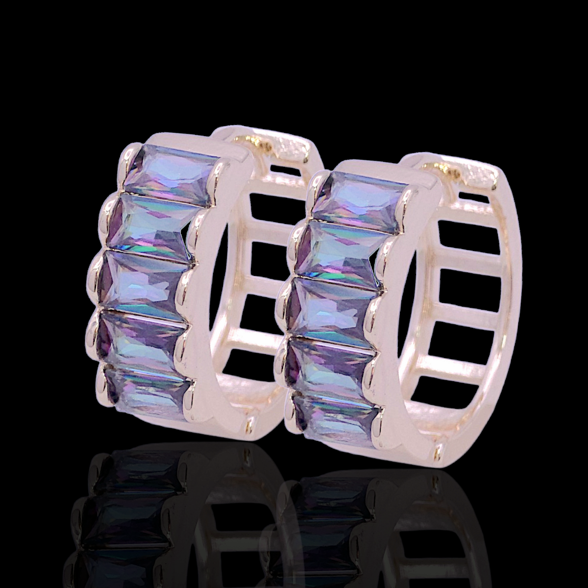 Oro Laminado Gold Filled Glowing Star Zirconia Earrings