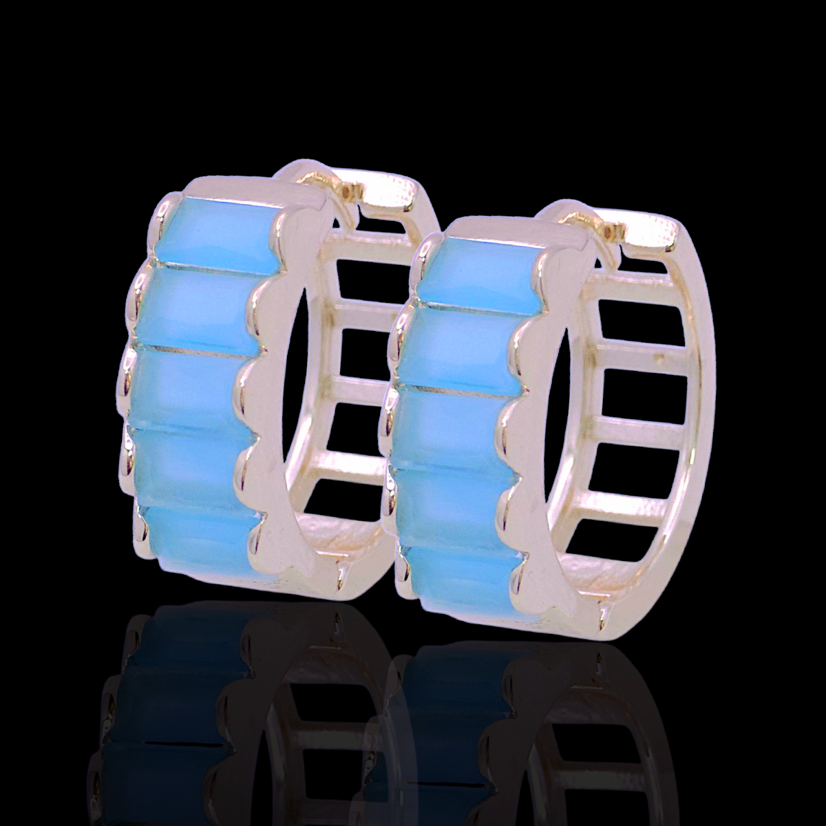 Oro Laminado Gold Filled Glowing Star Zirconia Earrings