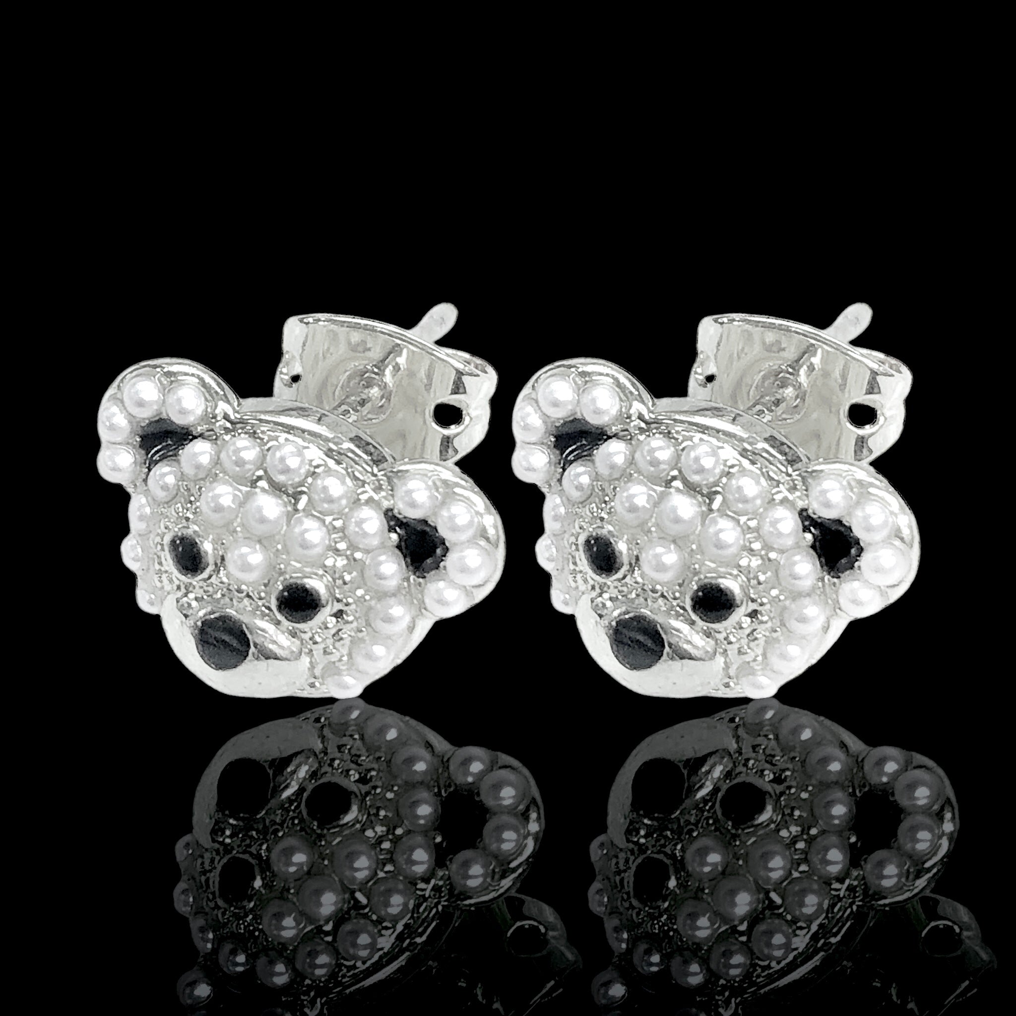 Oro Laminado Gold Filled Grizzly Bear Stud Earrings