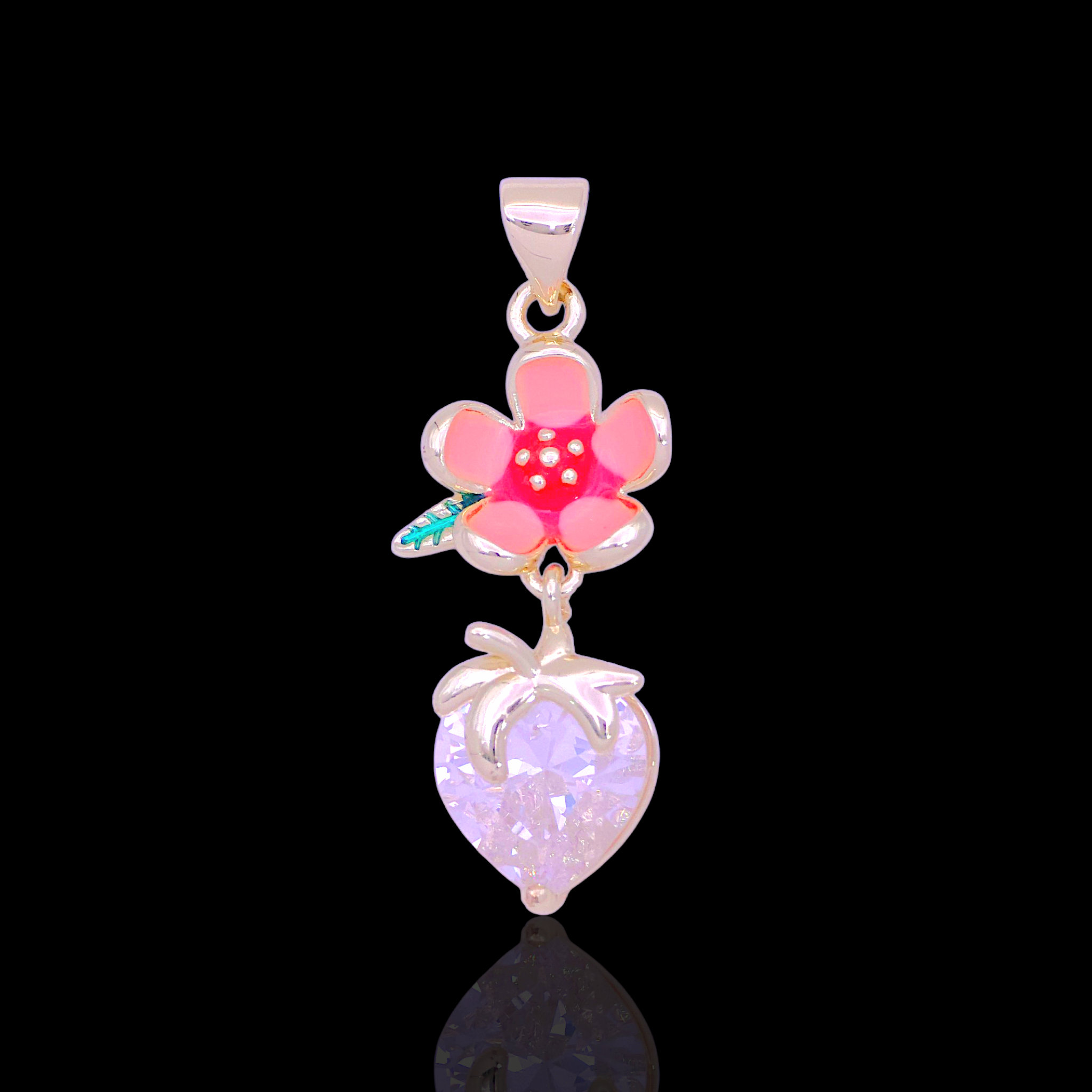 Oro Laminado Gold Filled Hawaiian Hibiscus Charm Pendant