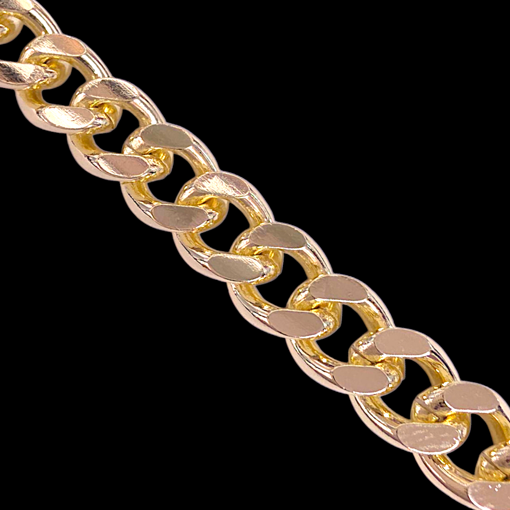 Oro Laminado Gold Filled High Polish Miami Cuban Bracelet 