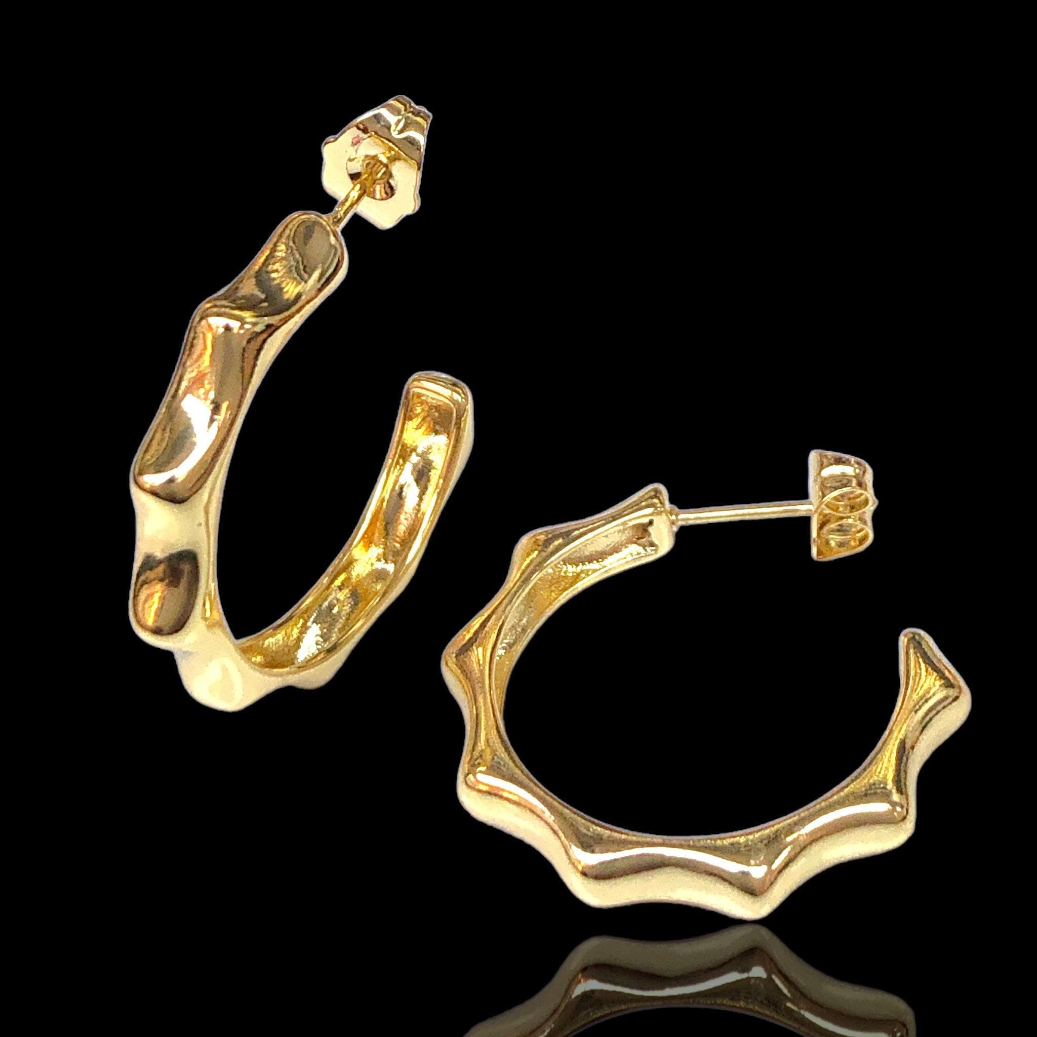  Oro Laminado Gold Filled High Polish Oslo Hoop Earrings
