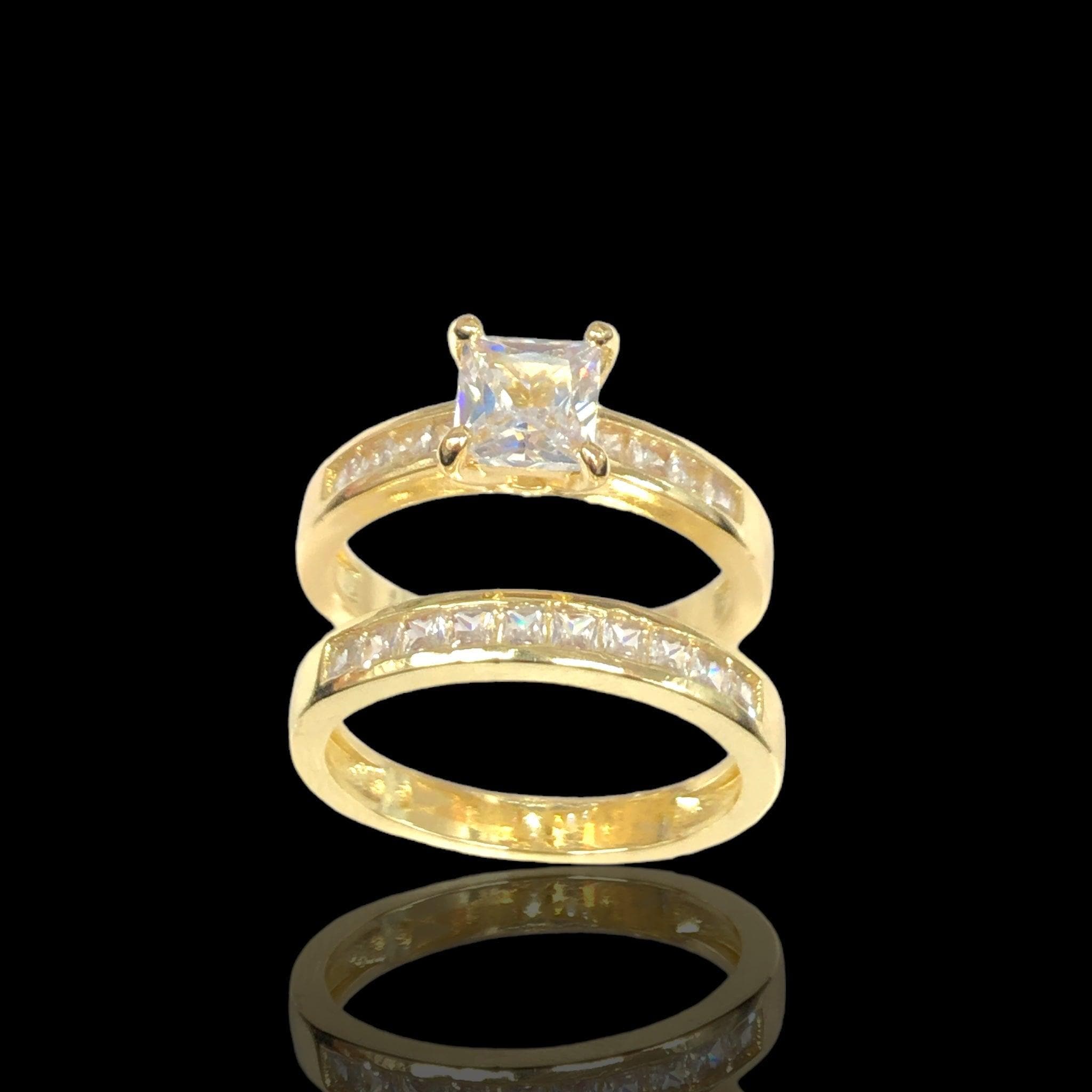 Oro Laminado Gold Filled Isabella Zirconia Twin Ring Set