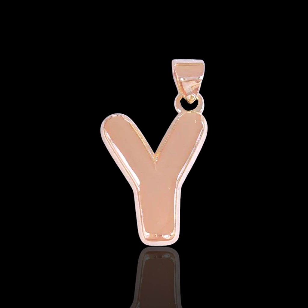 Oro Laminado Gold Filled Italia Bubble Letter Pendant Charms