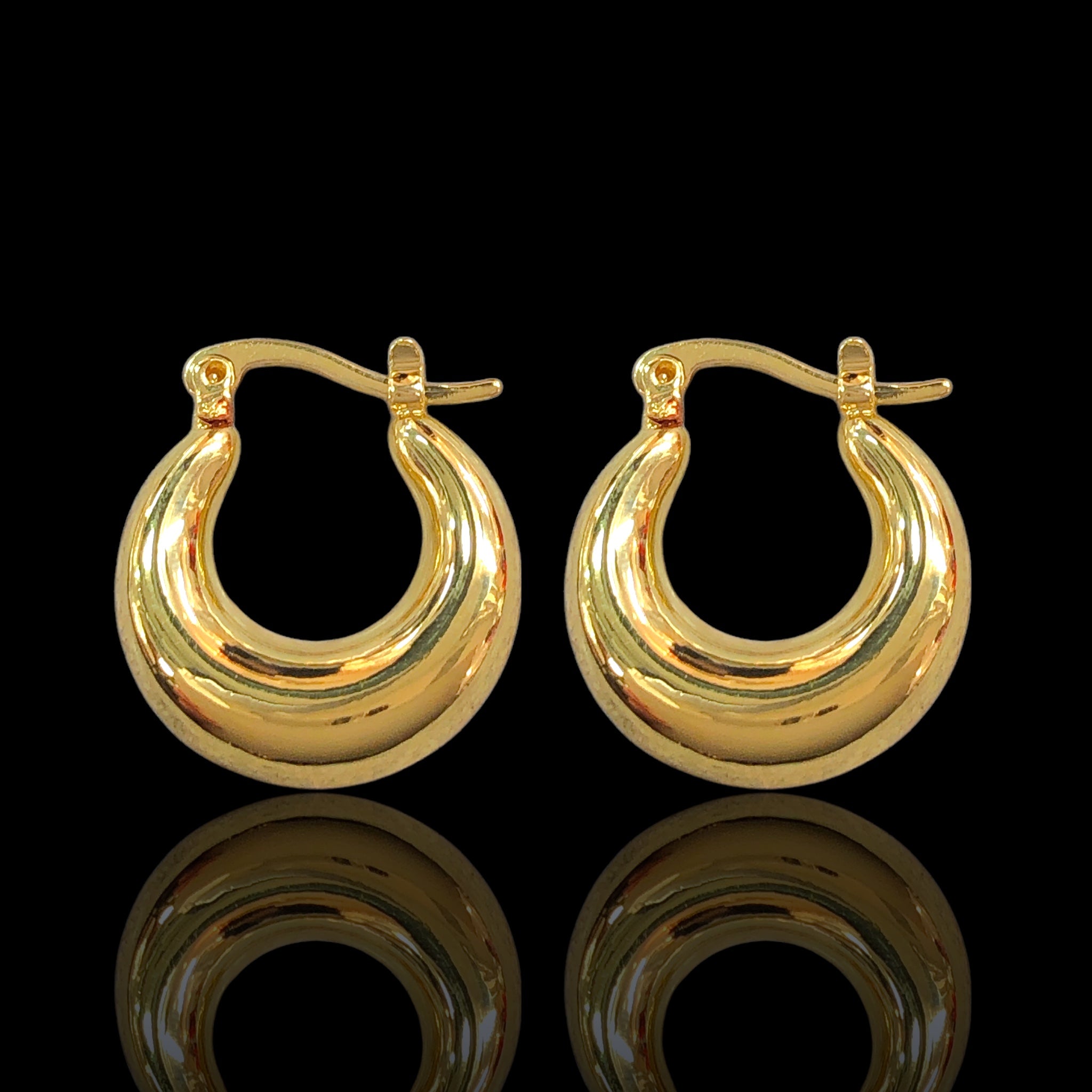 Oro Laminado Gold Filled Jaipur Puff Hoop Earrings
