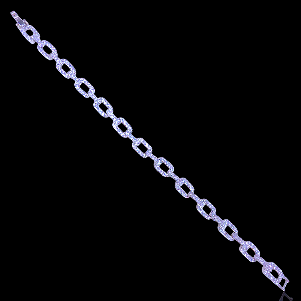 Oro Laminado Gold Filled Lugano Fancy Cuban CZ Bracelet