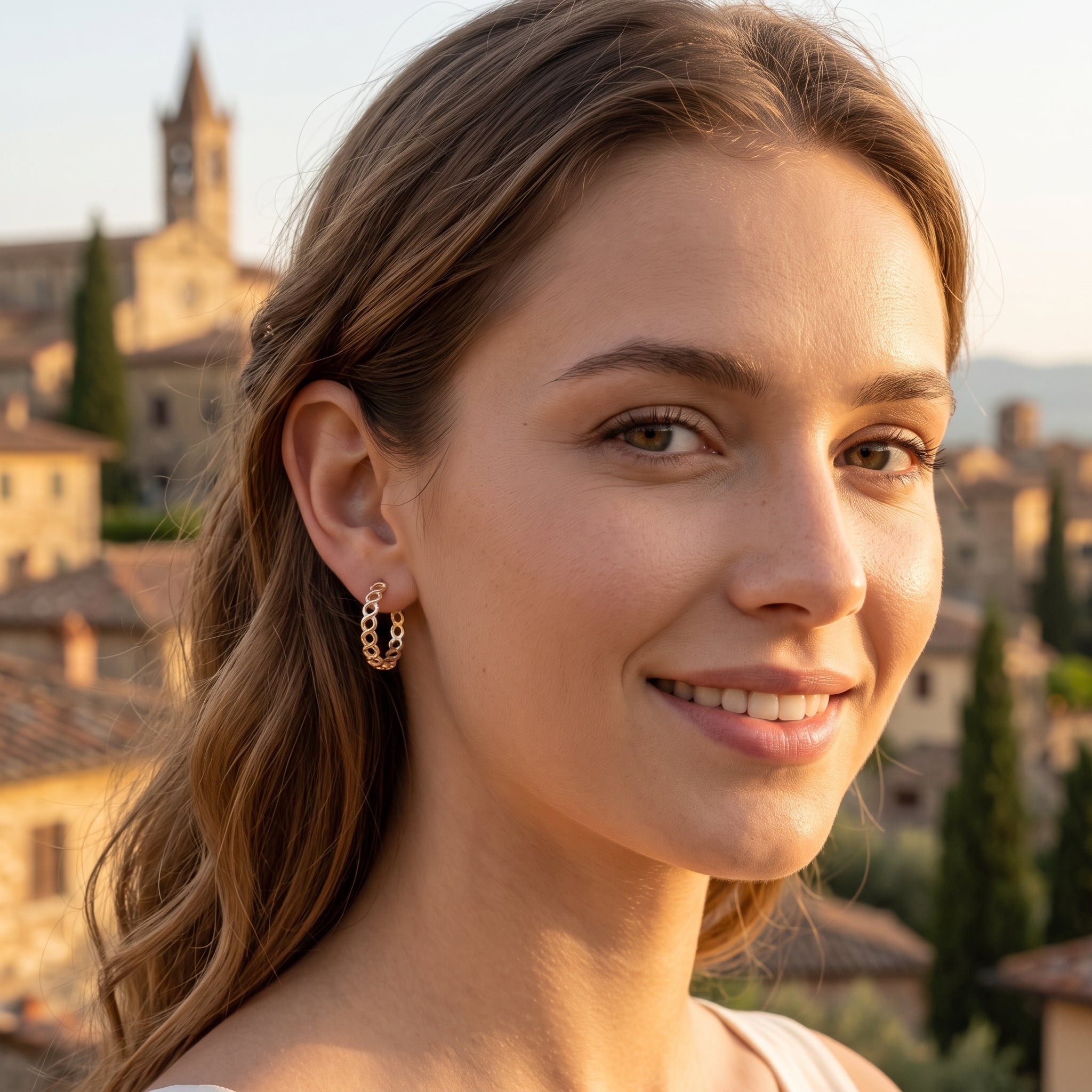 Oro Laminado Gold Filled Luxe Venice Twist Hoop Earrings