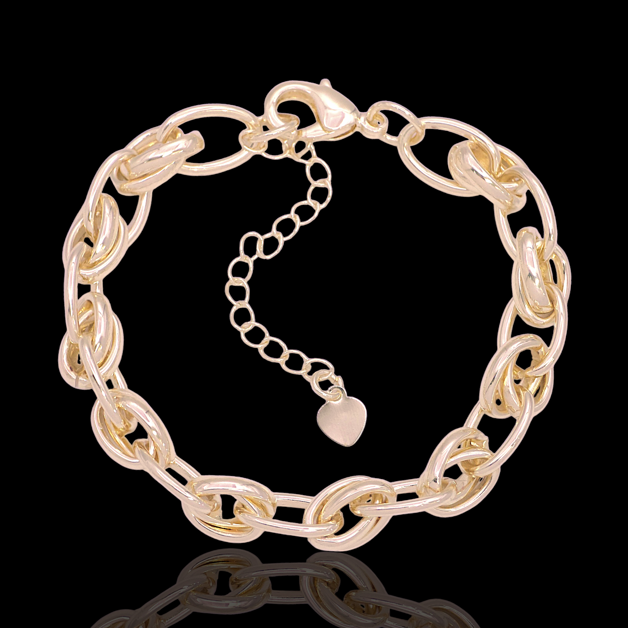 Oro Laminado Gold Filled Milano Interlink Charm Bracelet (PACK OF 6)