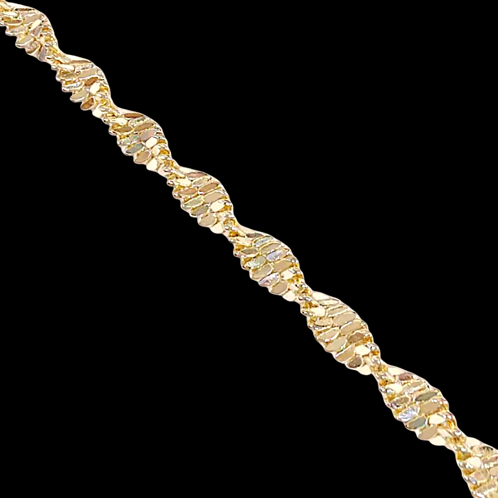 Oro Laminado Gold Filled Milano Woven Spirl Chain Bracelet