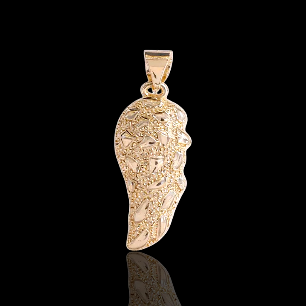 Oro Laminado Gold Filled Nugget Archangel Wing Pendant