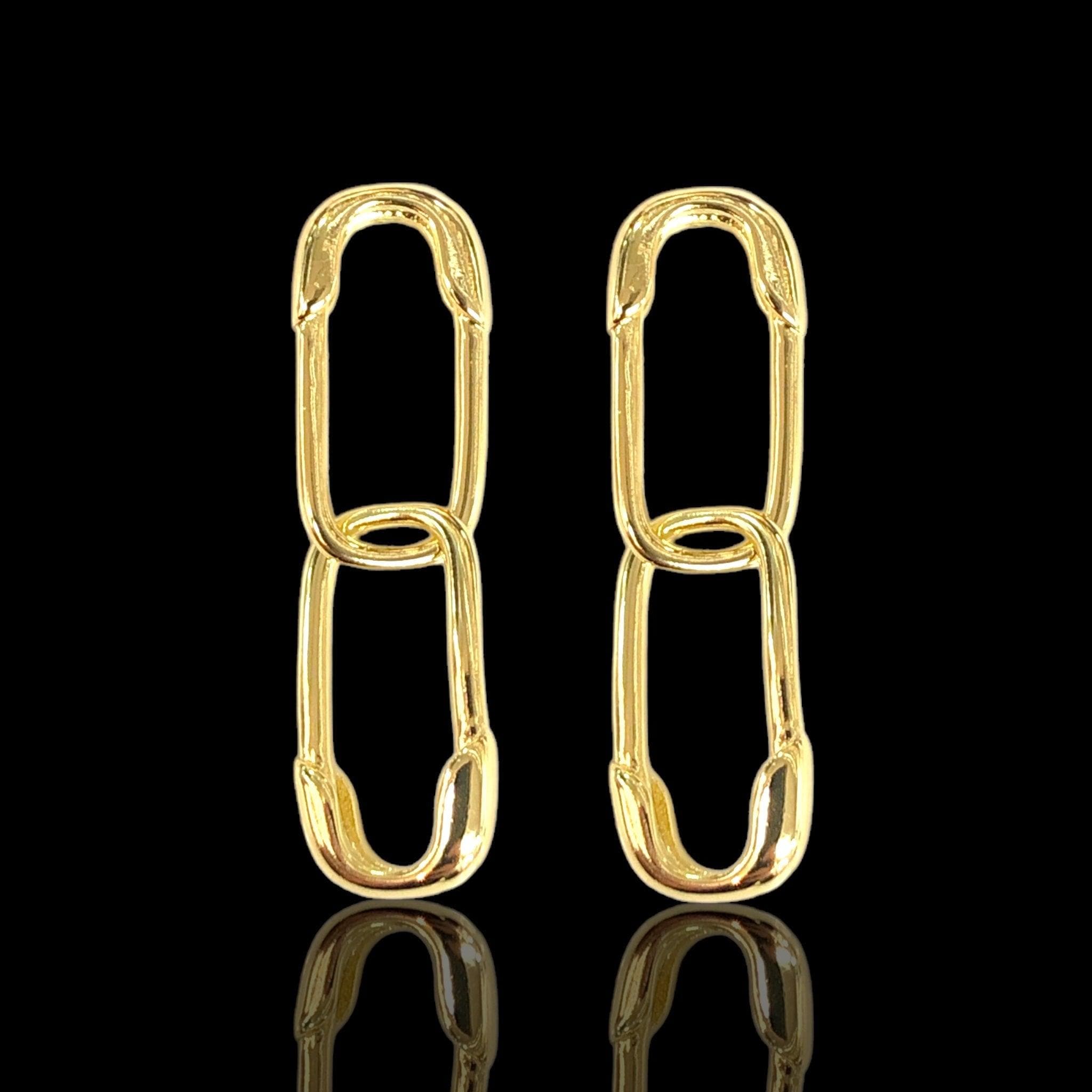 Oro Laminado Gold Filled Paperclip Dangle Earrings