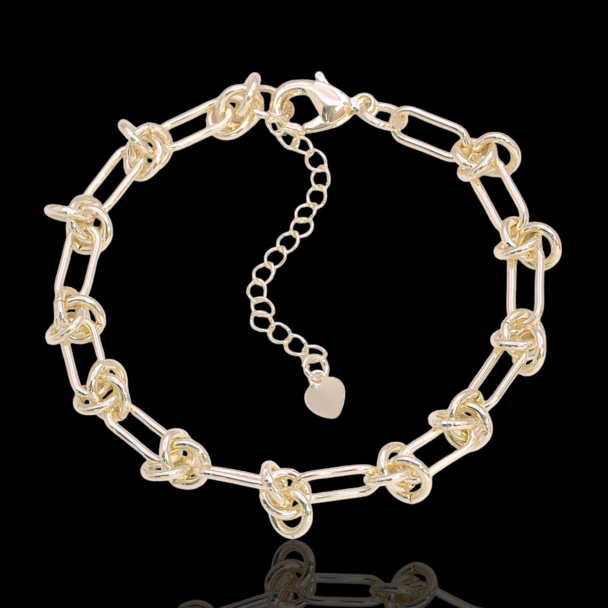 Oro Laminado Gold Filled Parisian Knot Charm Bracelet 