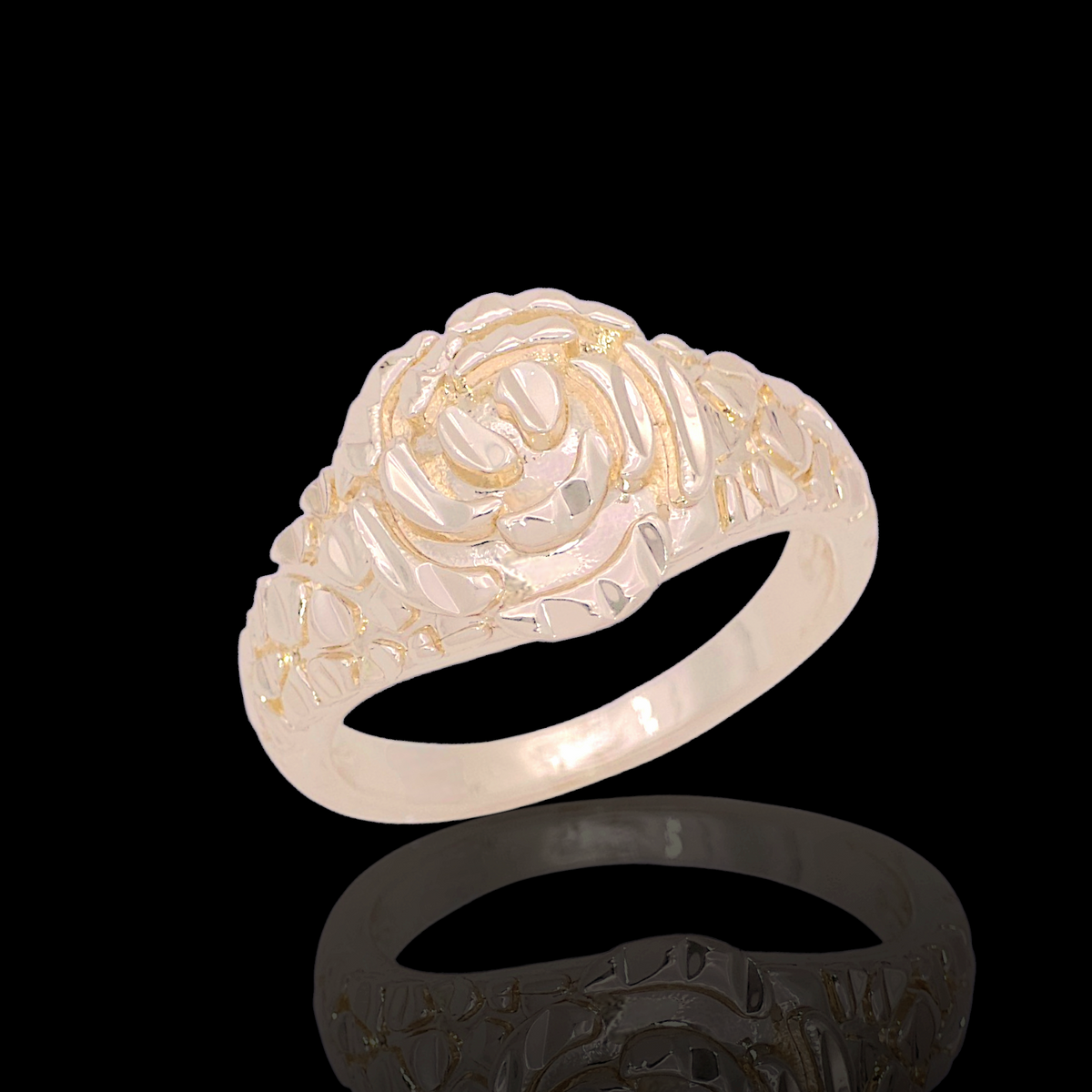 Oro Laminado Gold Filled Parisian Rose Thousand Petals Ring