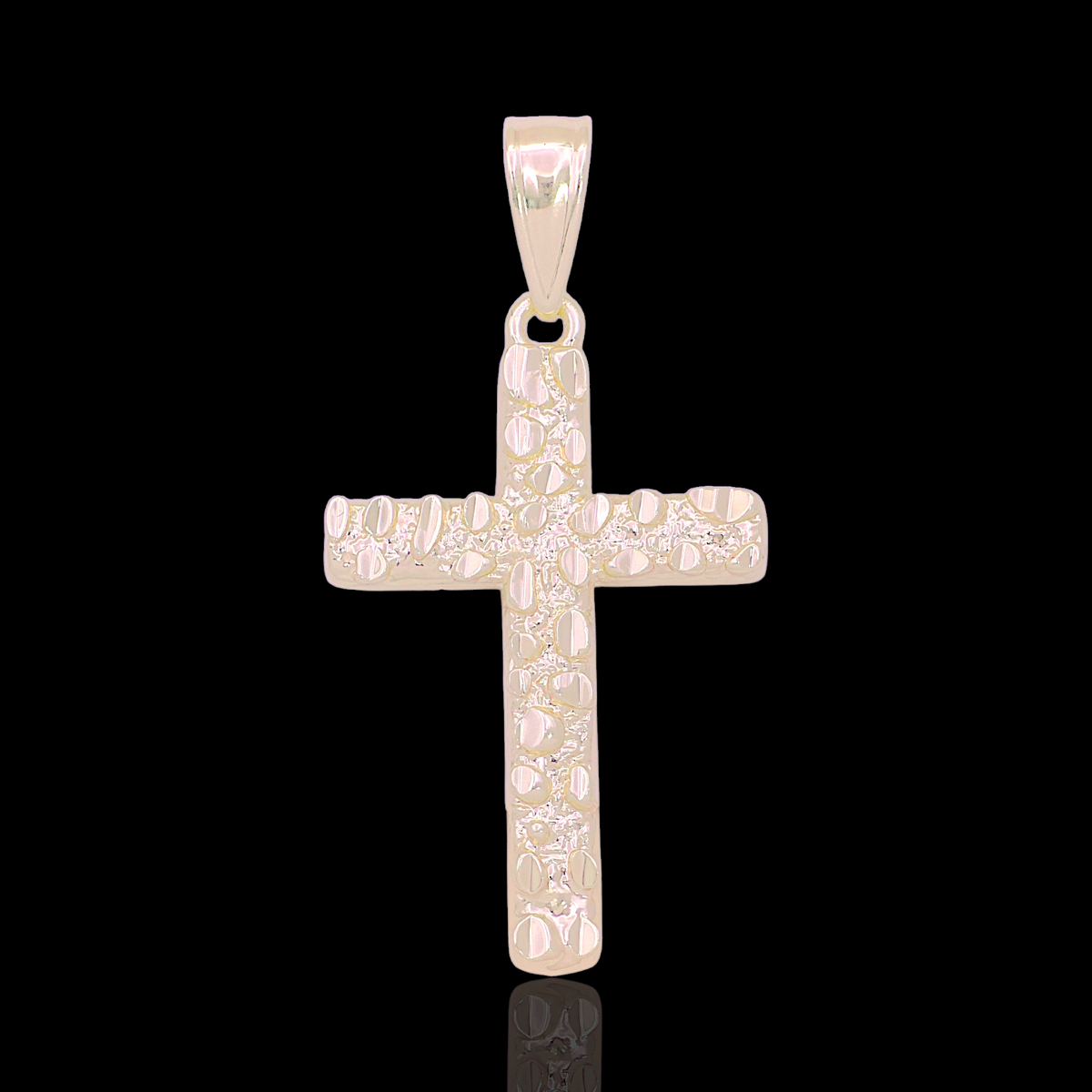 Oro Laminado Gold Filled Pax Africana Nugget Cross Pendant