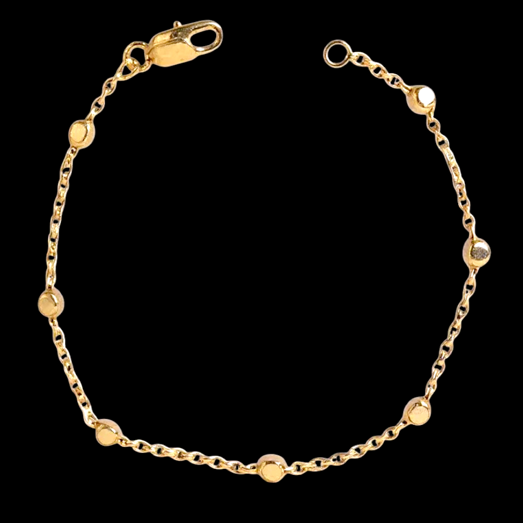 Oro Laminado Gold Filled Petite Solar Orb Chain Bracelet