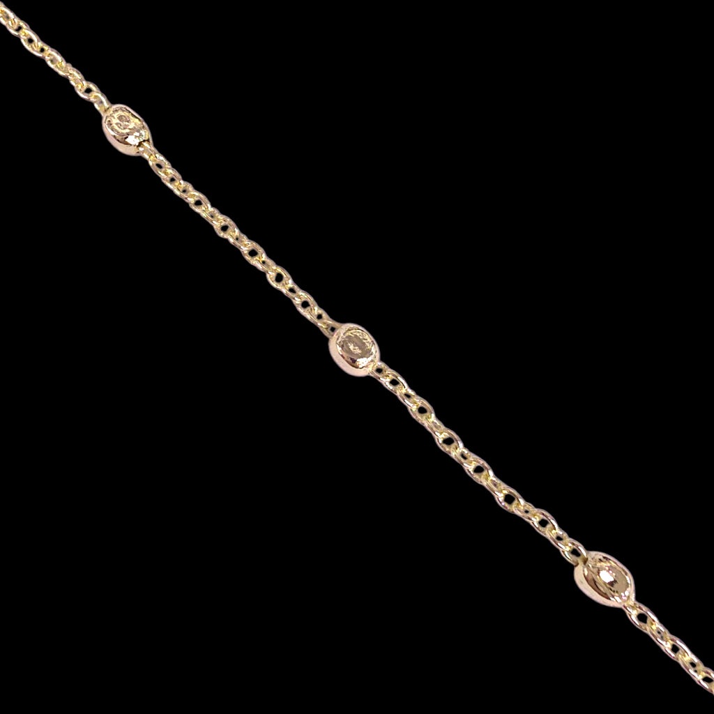 Oro Laminado Gold Filled Petite Solar Orb Chain Bracelet