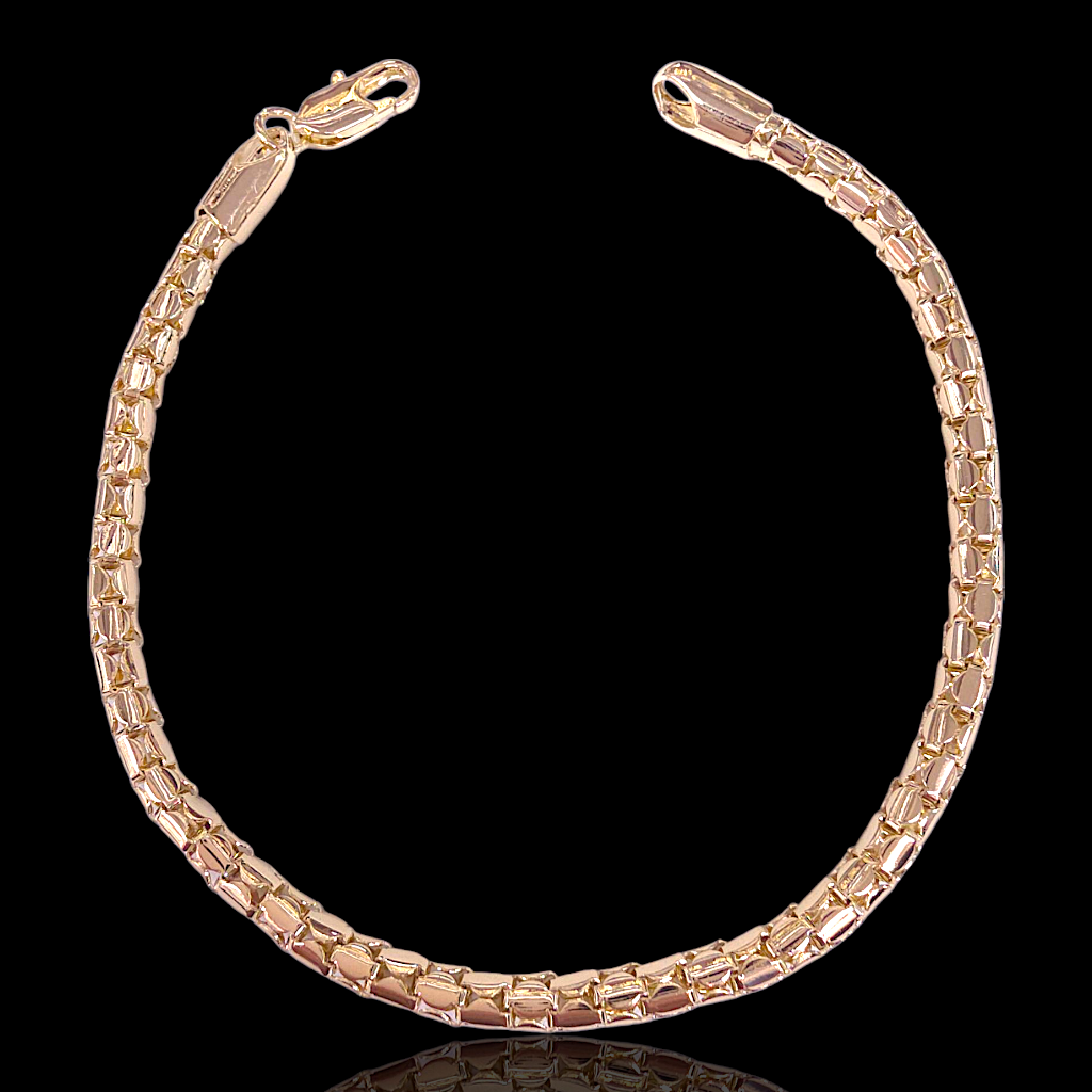Oro Laminado Gold Filled Round Galaxia Chain Bracelet (PACK OF 6)