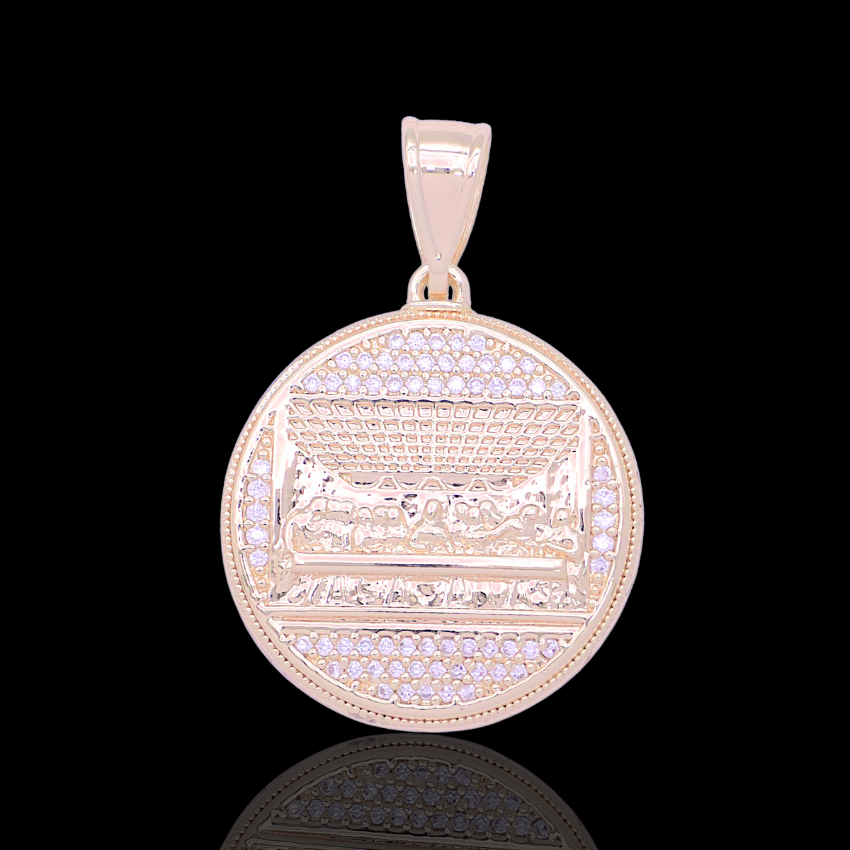Oro Laminado Gold Filled Saints Glorious Last Supper Pendant