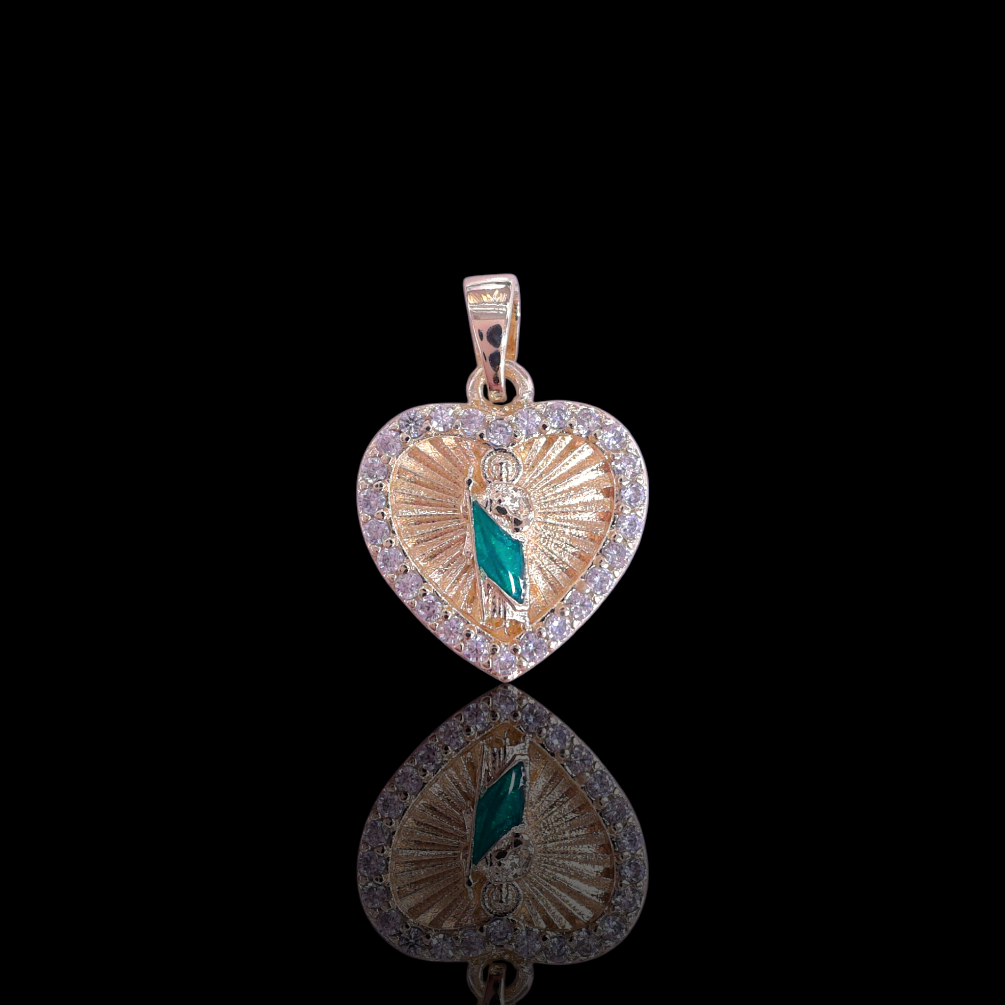 Oro Laminado Gold Filled Saints Merciful Heart Pendant