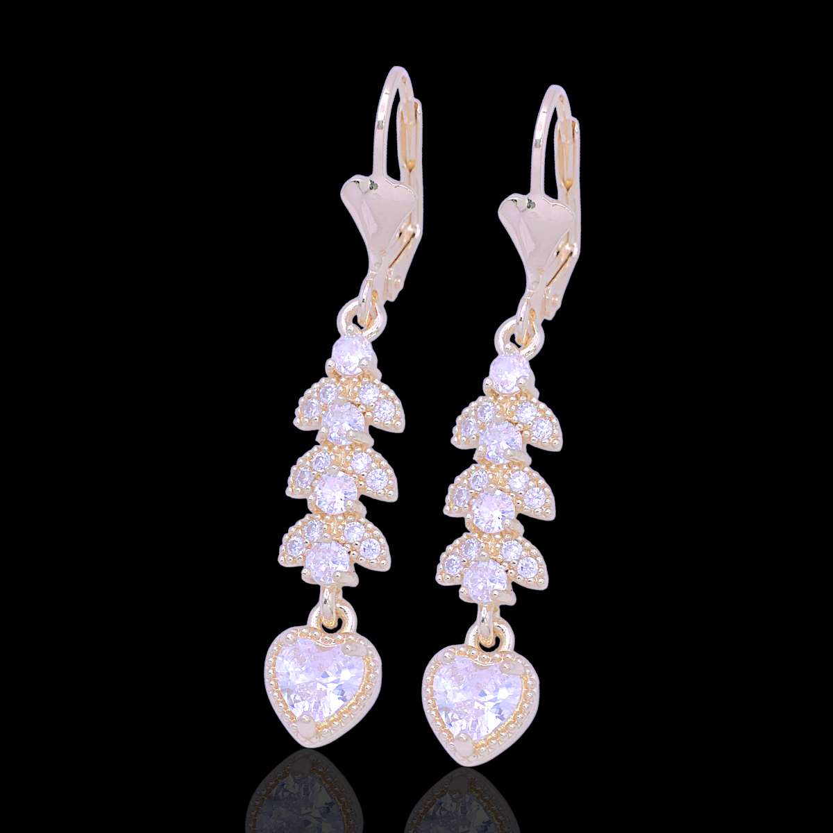Oro Laminado Gold Filled Tallinn Oceanic Heart Earrings