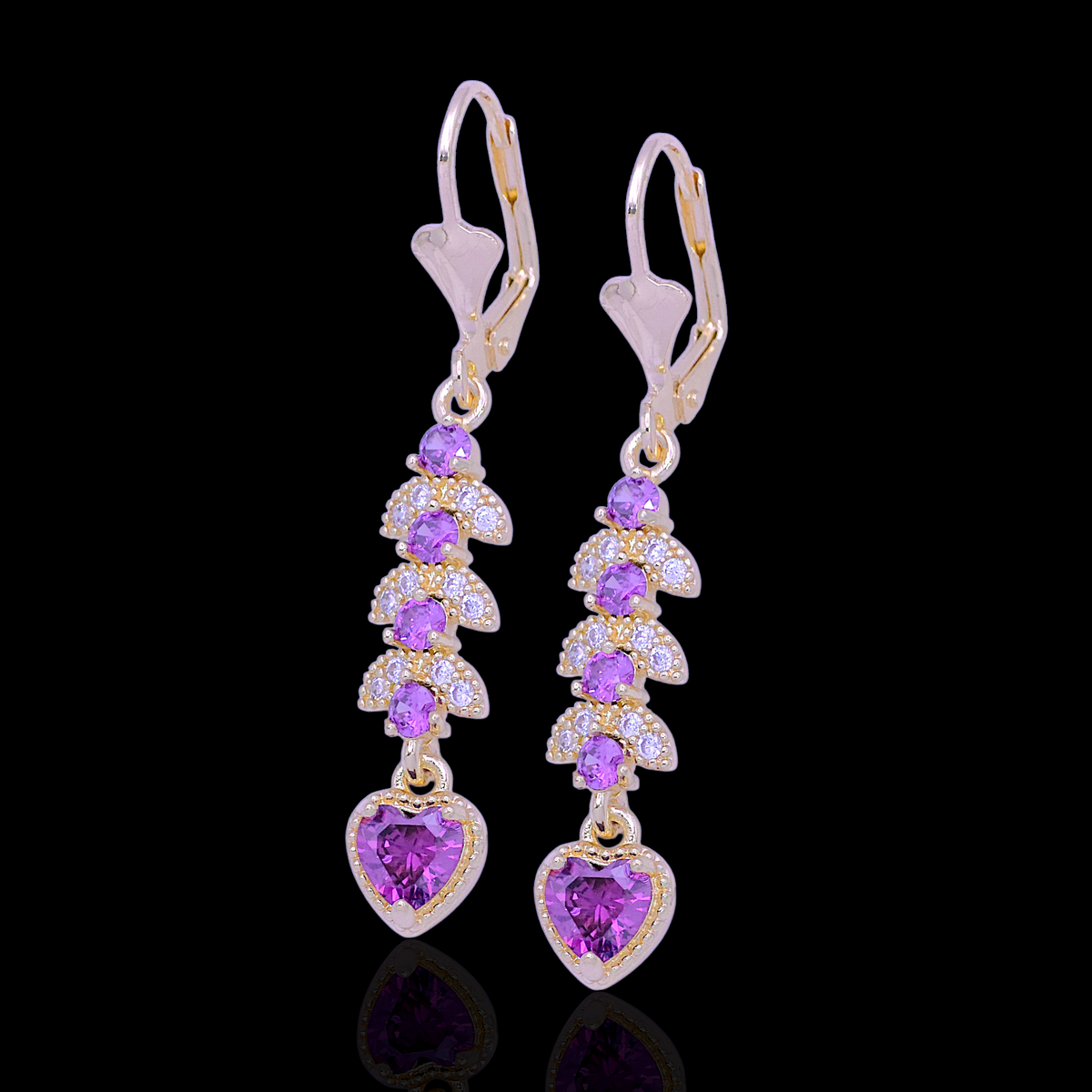 Oro Laminado Gold Filled Tallinn Oceanic Heart Earrings