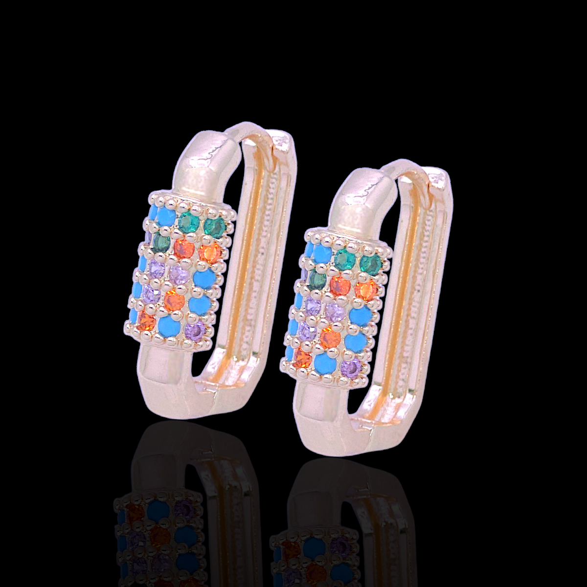 Oro Laminado Gold Filled Tallinn Oceanic Zirconia Earrings