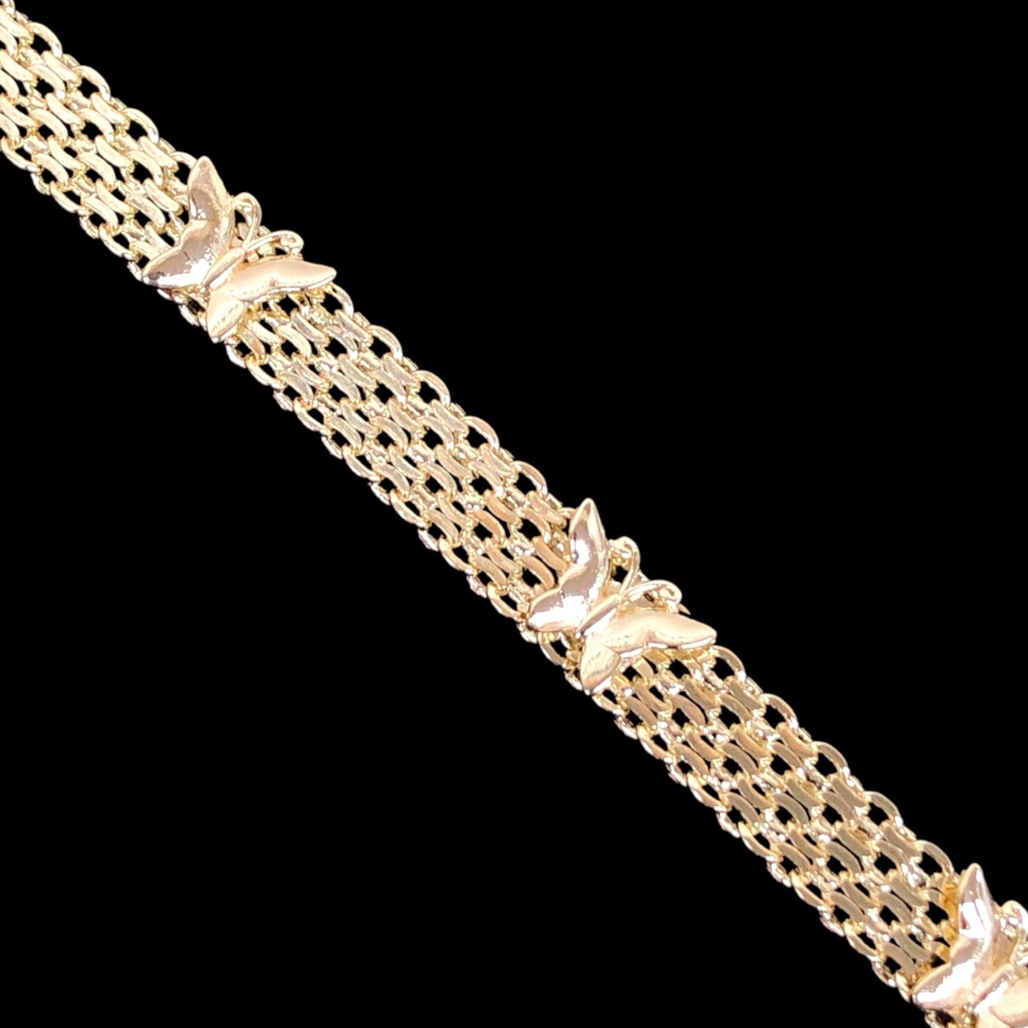 Oro Laminado Gold Filled Tanzania Wild Butterfly Bracelet