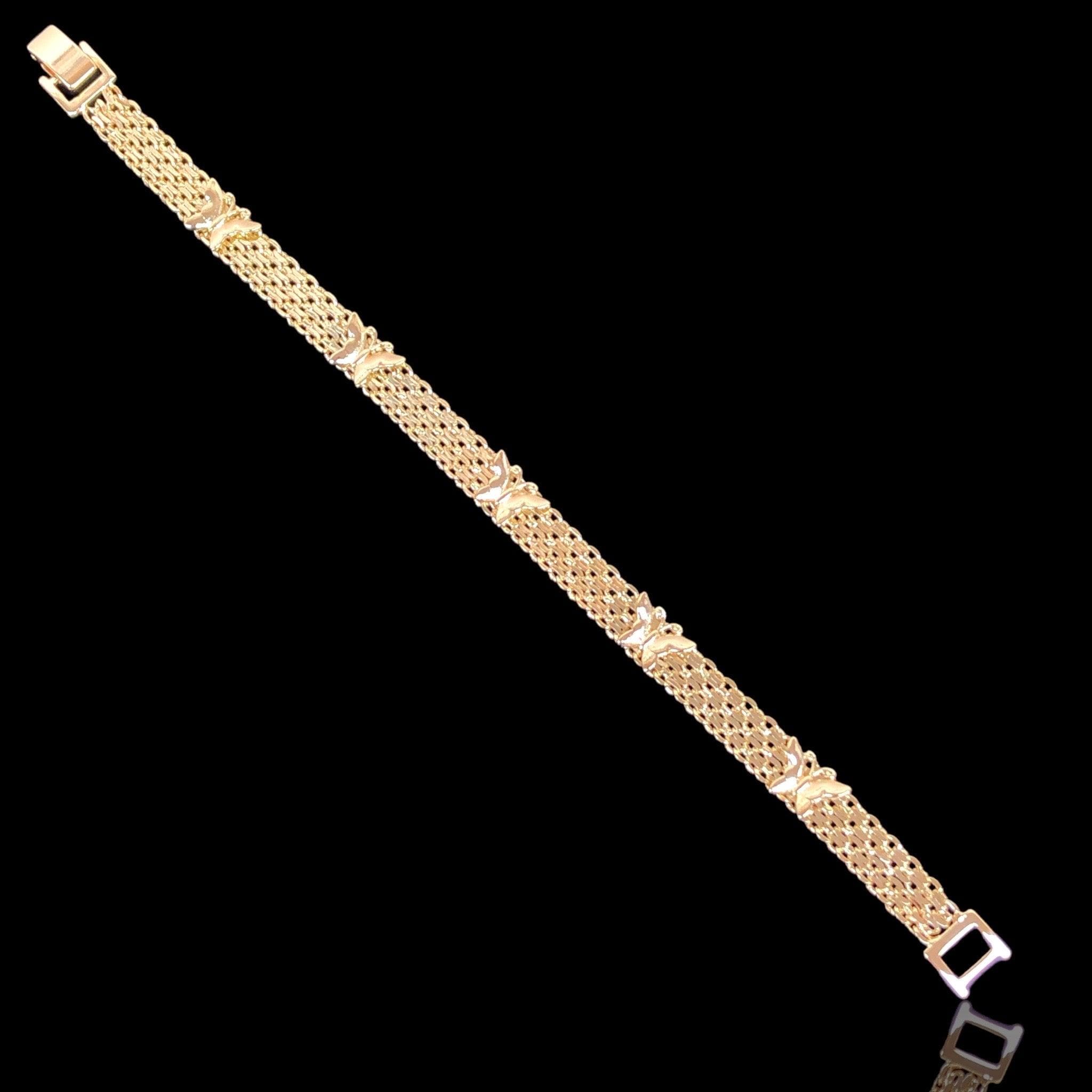 Oro Laminado Gold Filled Tanzania Wild Butterfly Bracelet