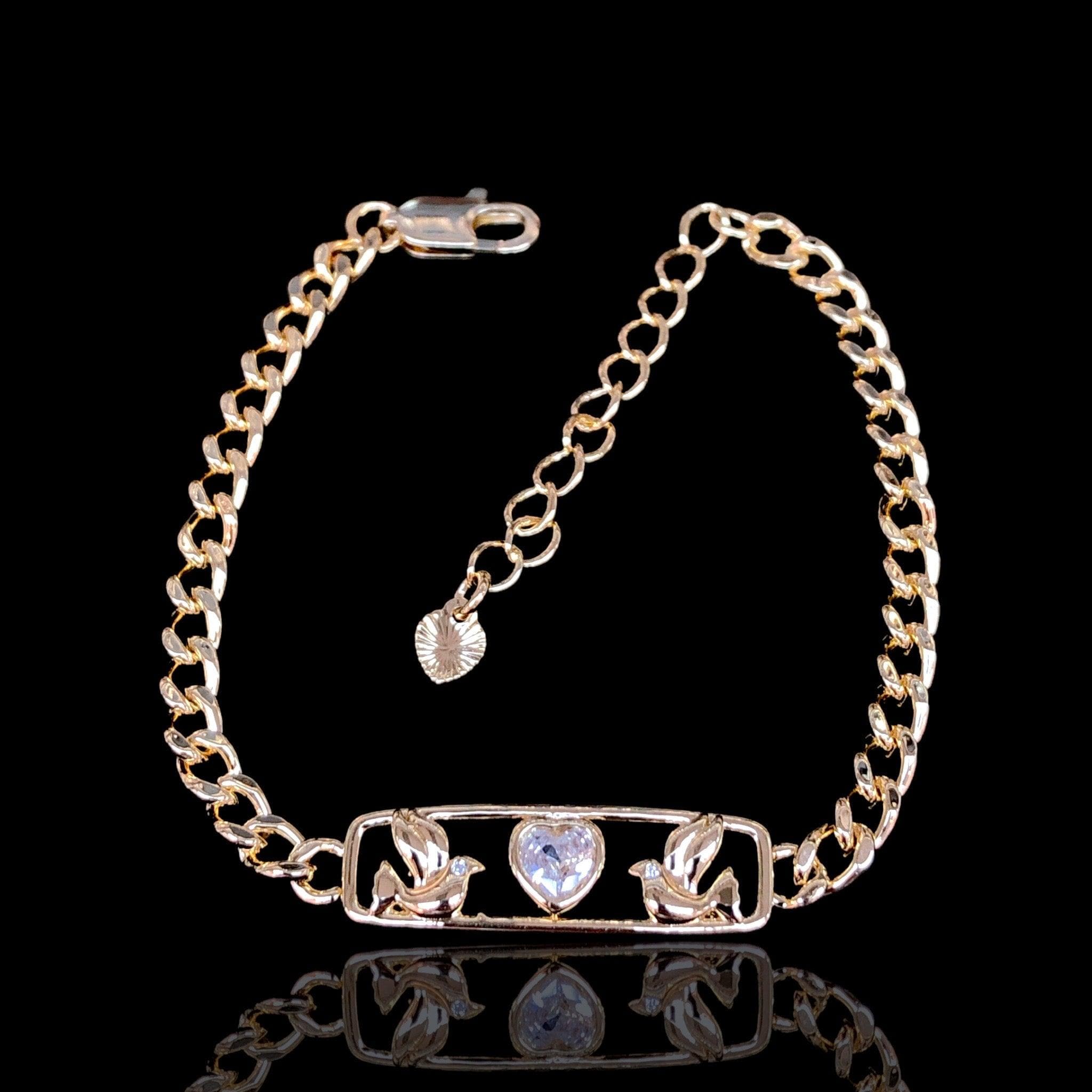 Oro Laminado Gold Filled Twin Dove Bracelet (PACK OF 6)